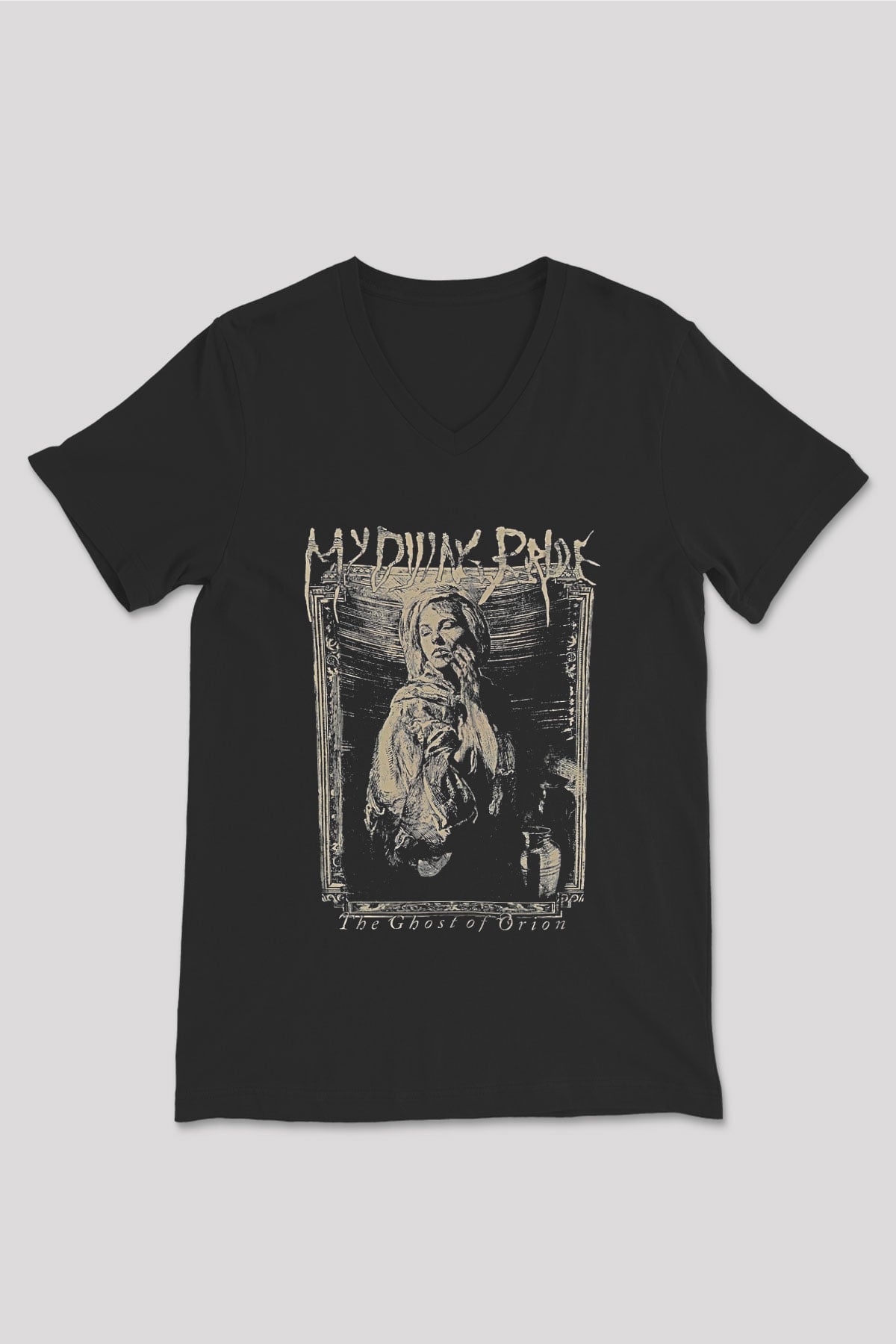 My Dying Bride Baskılı Unisex Siyah V Yaka Tişört - Tshirt