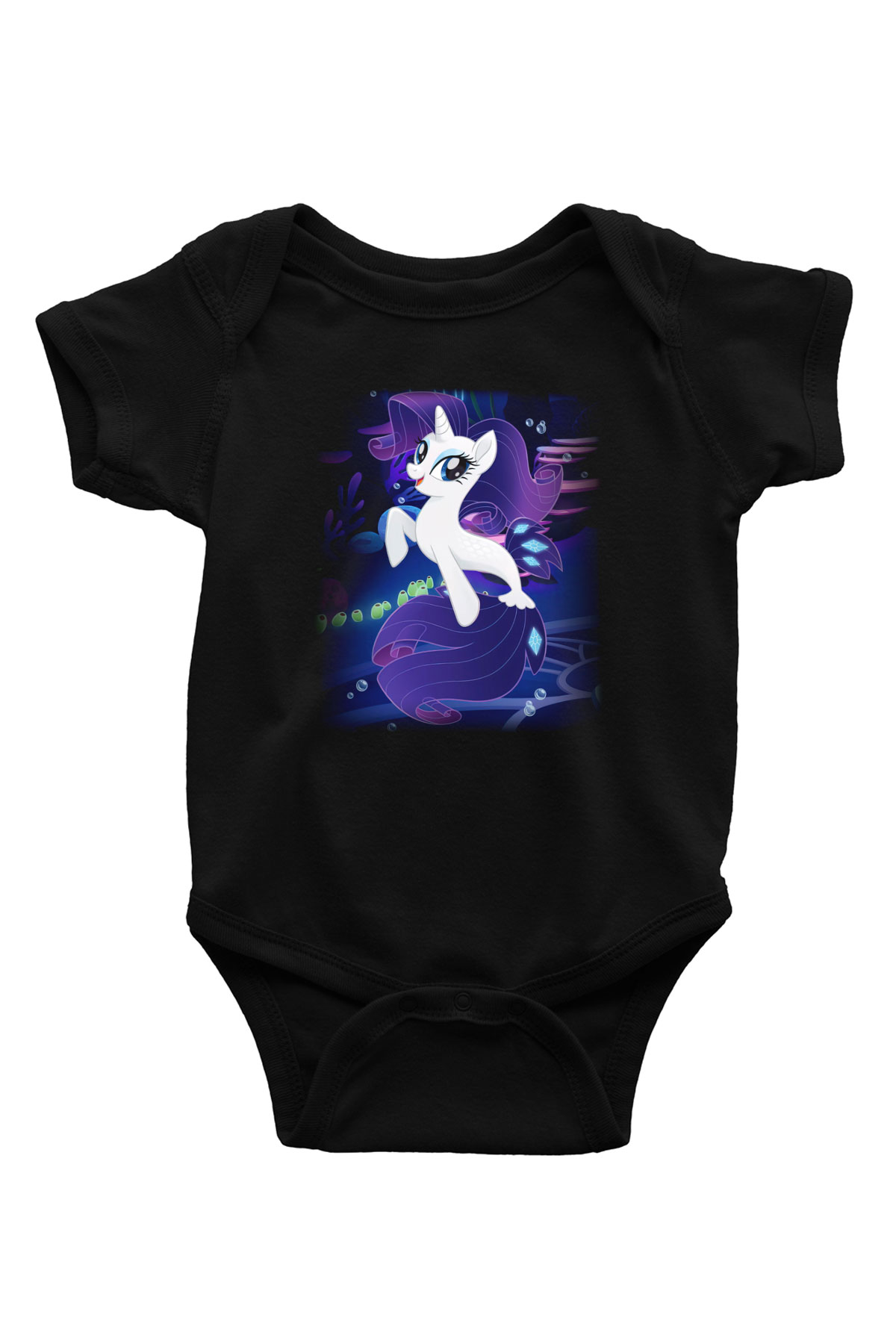 My Little Pony Baskılı Siyah Bebek Body - Zıbın