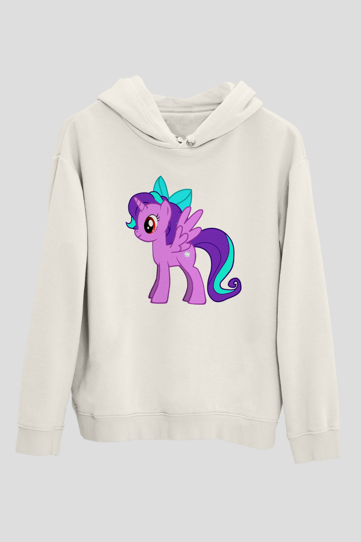 My Little Pony Beyaz Unisex Kapşonlu Sweatshirt
