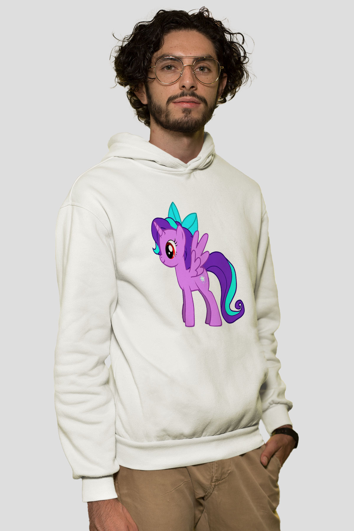 My Little Pony Beyaz Unisex Kapşonlu Sweatshirt