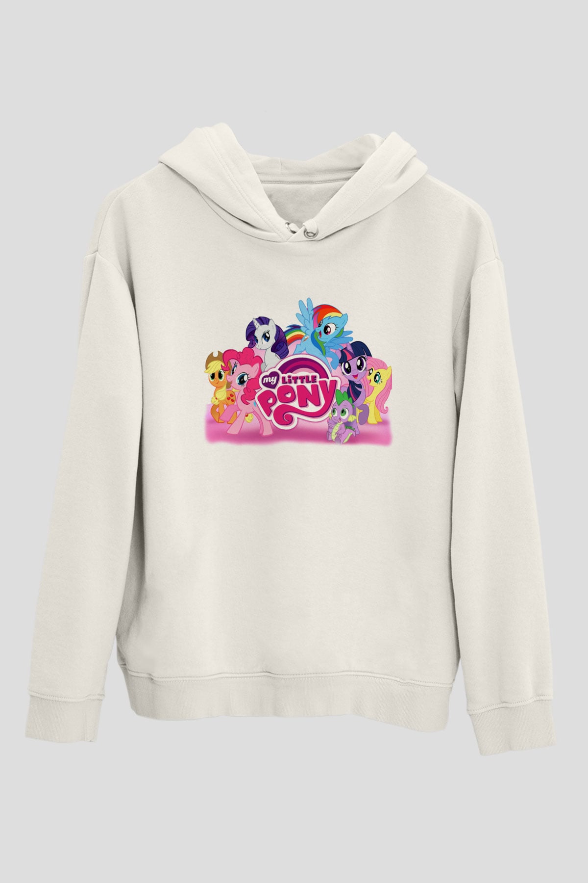 My Little Pony Beyaz Unisex Kapşonlu Sweatshirt