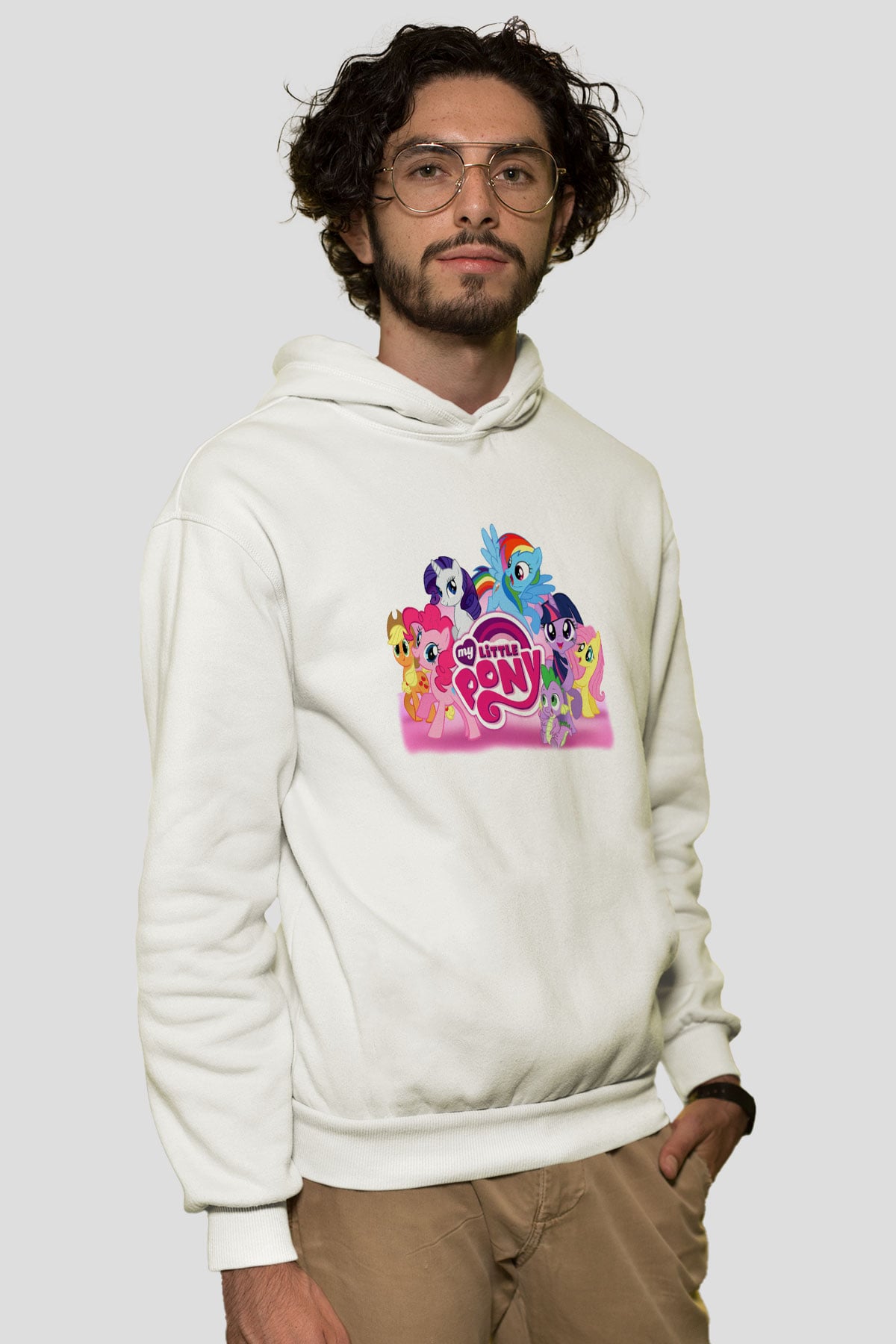 My Little Pony Beyaz Unisex Kapşonlu Sweatshirt