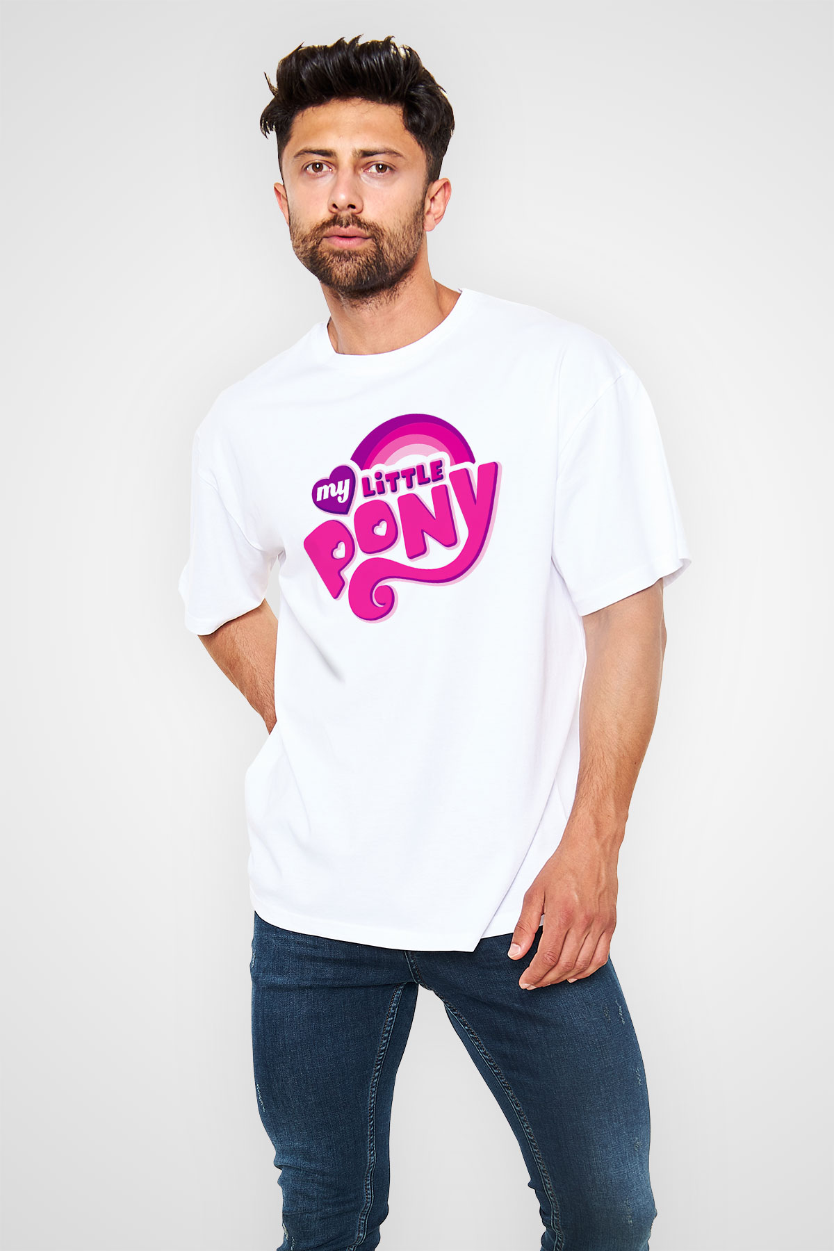 My Little Pony Beyaz Unisex Oversize Tişört
