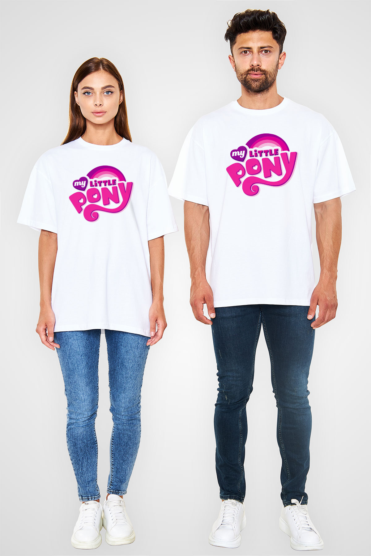 My Little Pony Beyaz Unisex Oversize Tişört