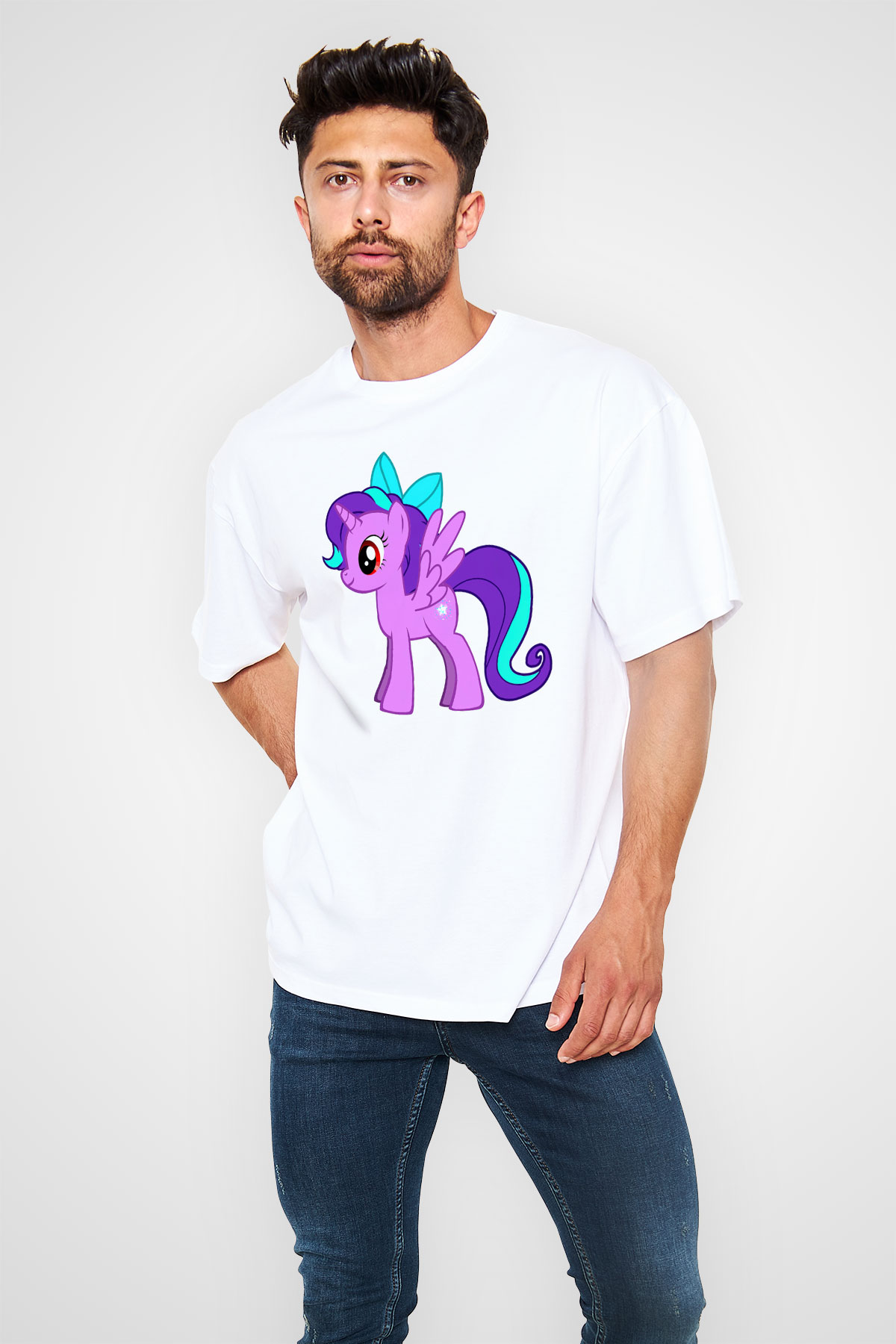 My Little Pony Beyaz Unisex Oversize Tişört