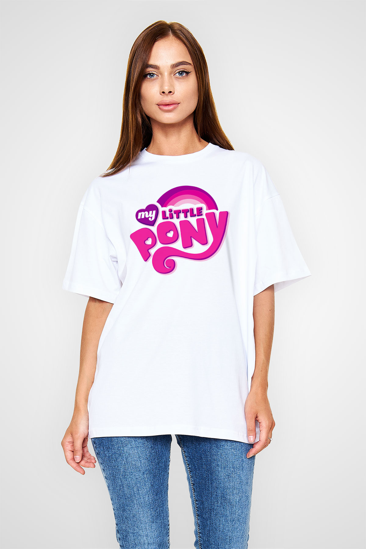 My Little Pony Beyaz Unisex Oversize Tişört