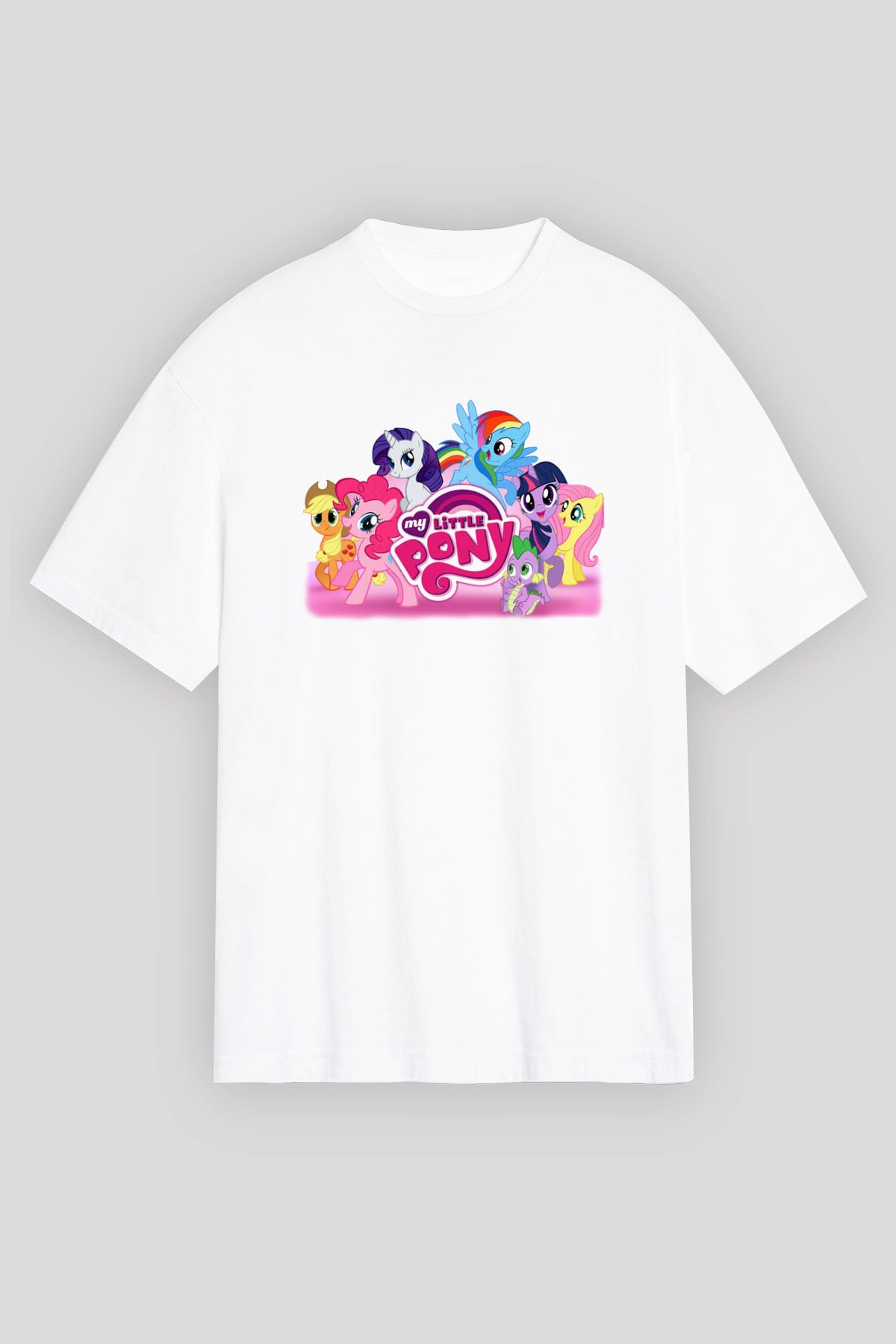 My Little Pony Beyaz Unisex Oversize Tişört