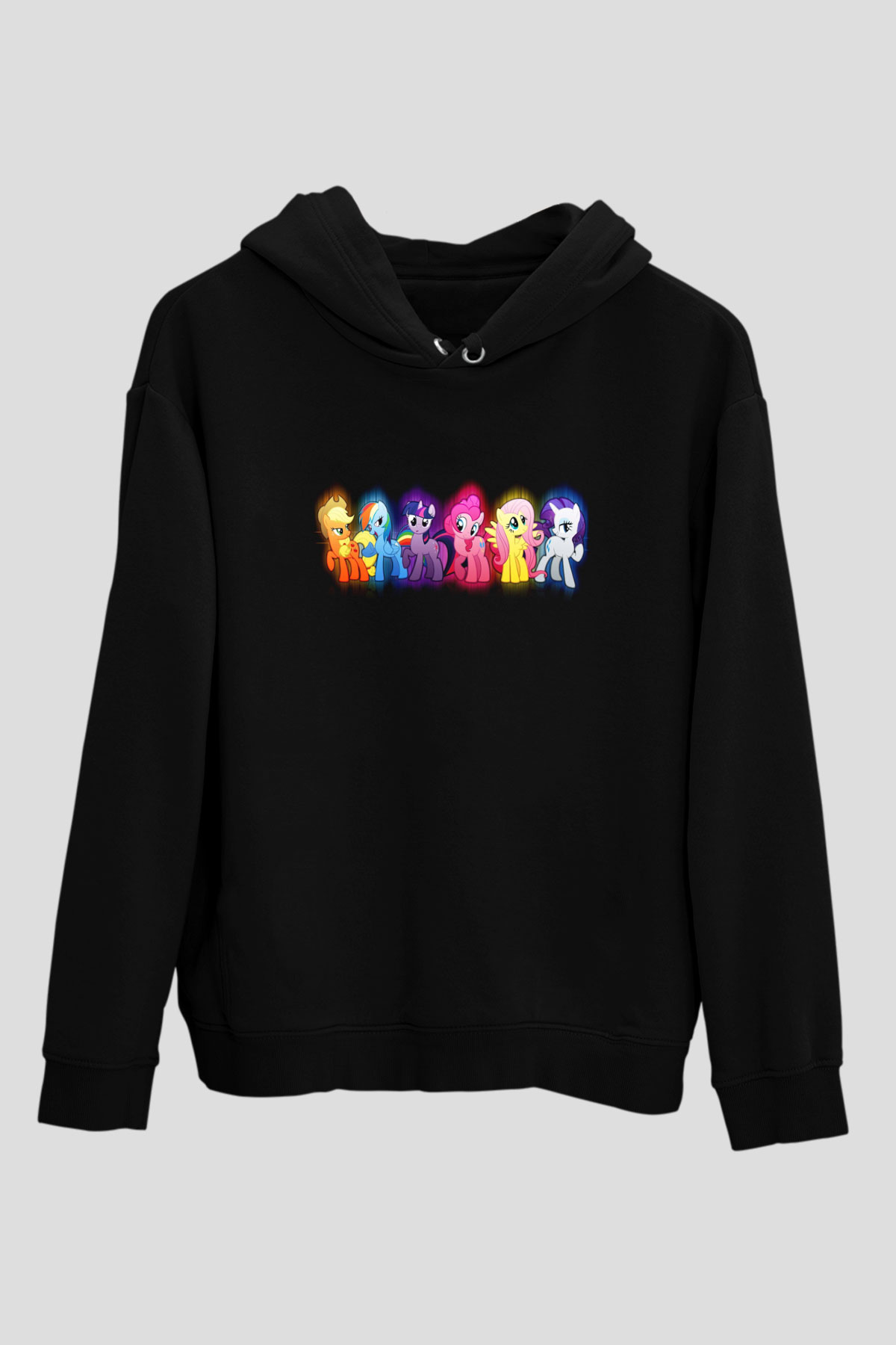 My Little Pony Siyah Unisex Kapüşonlu Sweatshirt