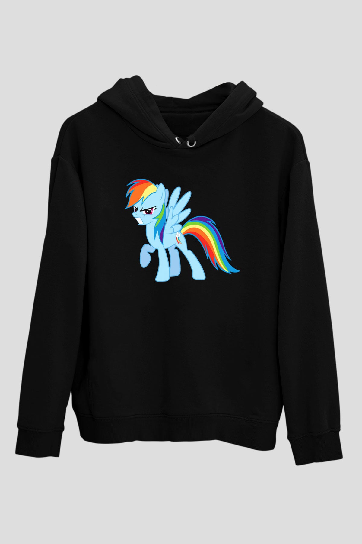 My Little Pony Siyah Unisex Kapüşonlu Sweatshirt