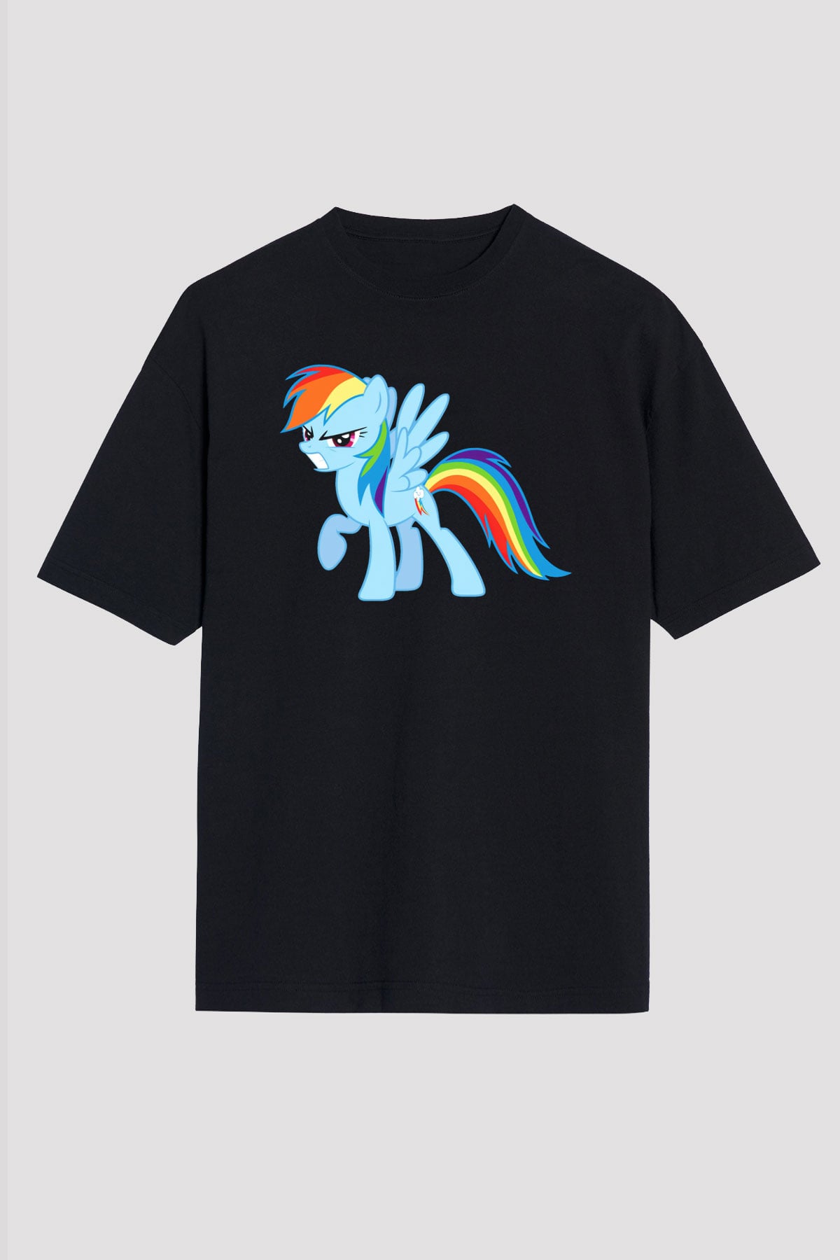 My Little Pony Siyah Unisex Oversize Tişört