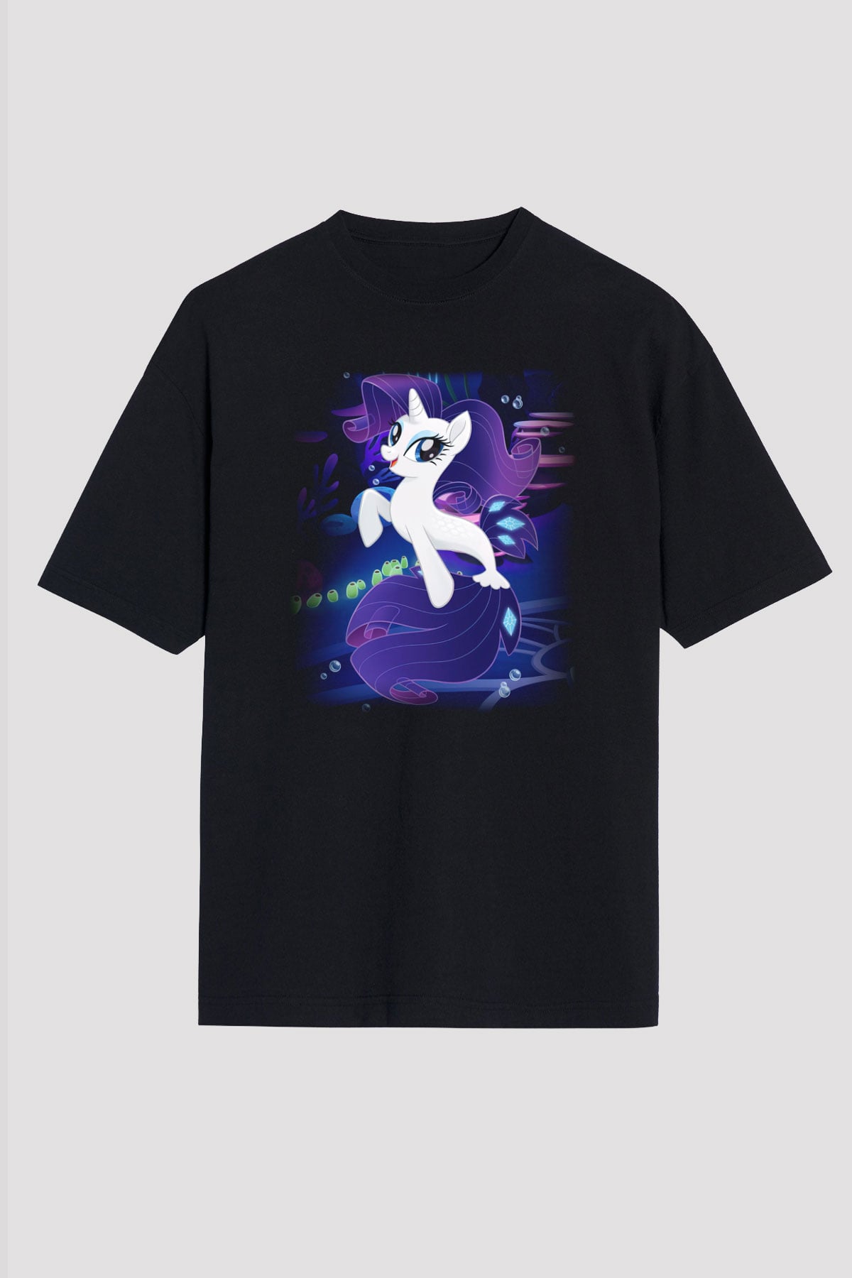 My Little Pony Siyah Unisex Oversize Tişört