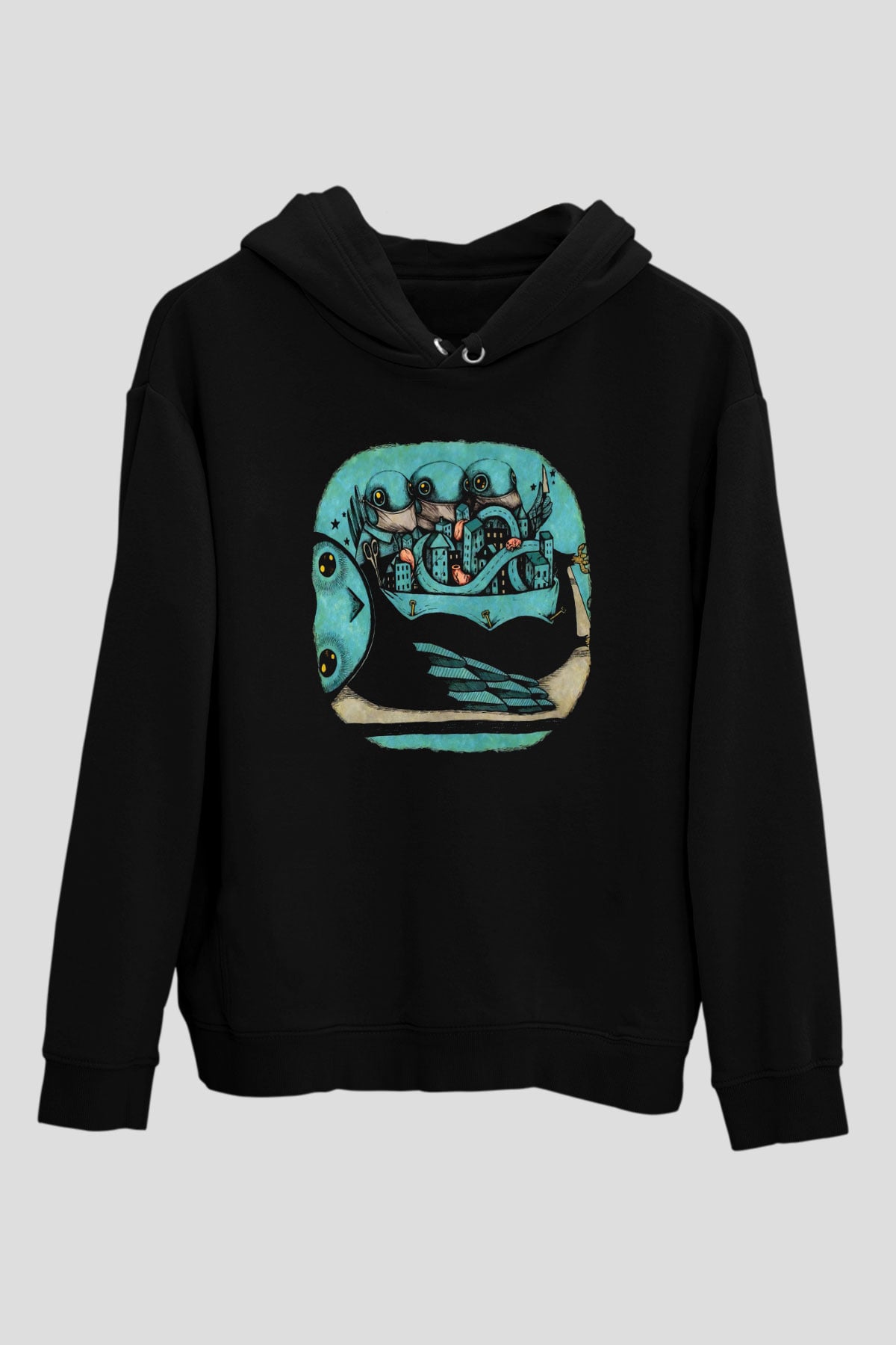My Morning Jacket Siyah Unisex Kapüşonlu Sweatshirt