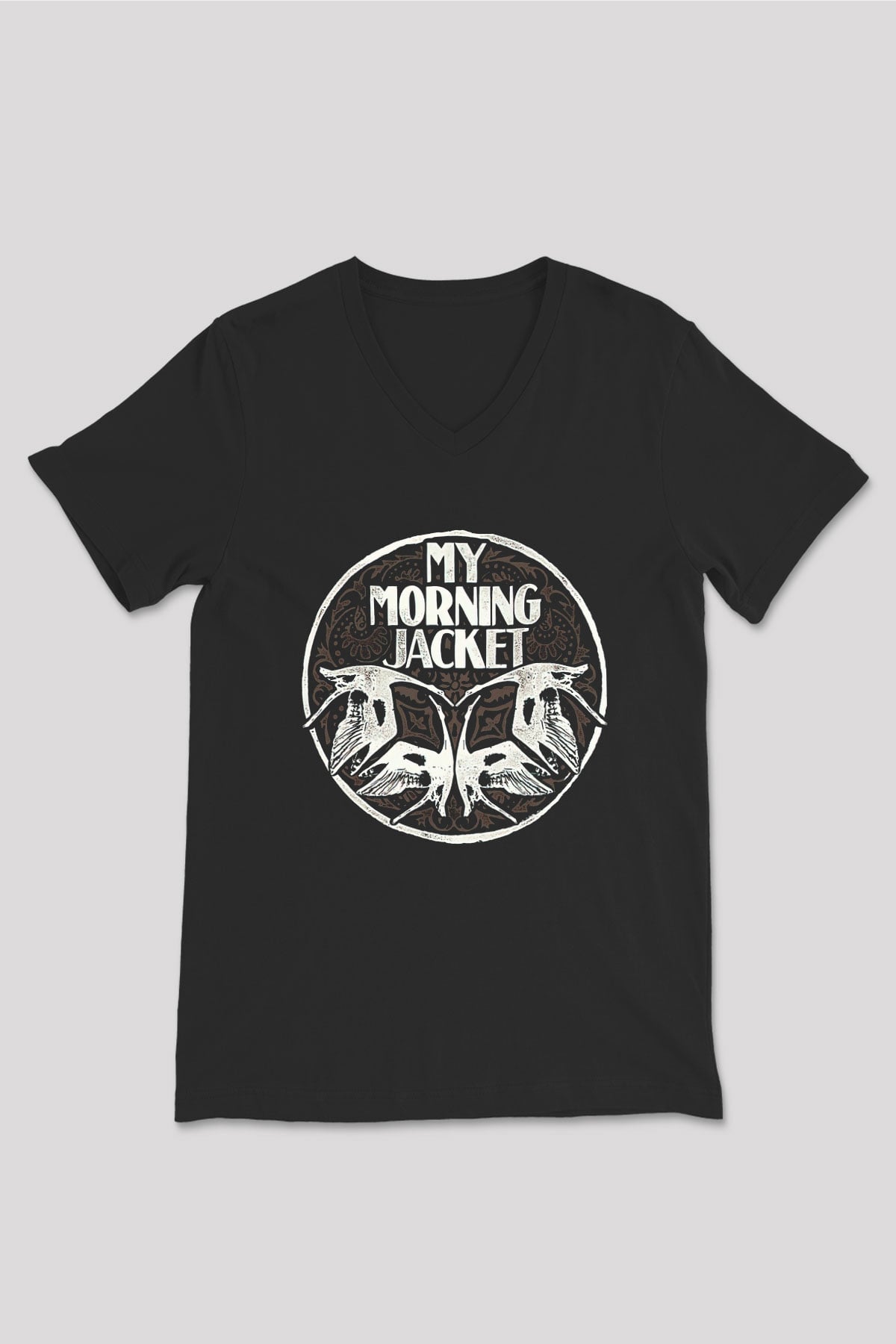 My Morning Jacket Siyah Unisex V Yaka Tişört T-Shirt