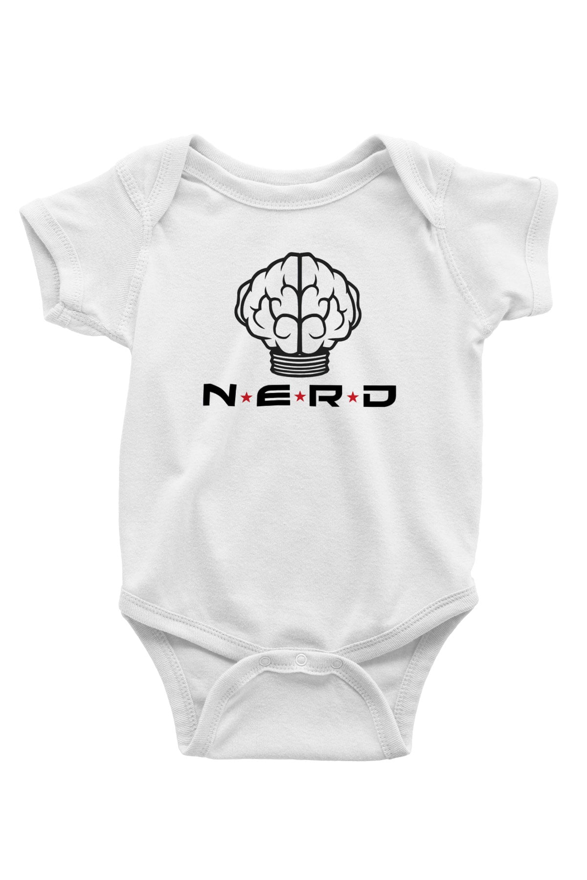 N.E.R.D Baskılı Beyaz Unisex Bebek Body - Zıbın