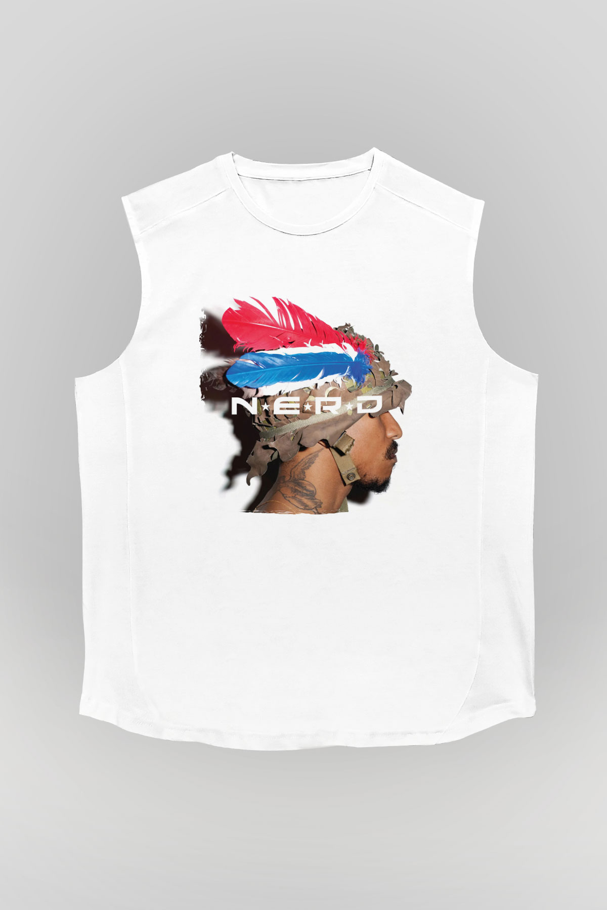 N.E.R.D Beyaz Unisex Kolsuz Tişört