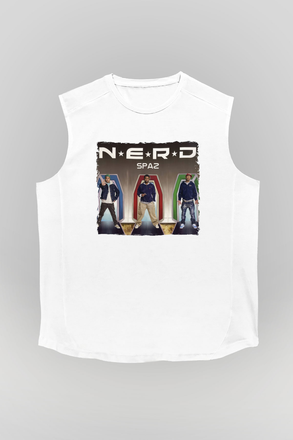 N.E.R.D Beyaz Unisex Kolsuz Tişört
