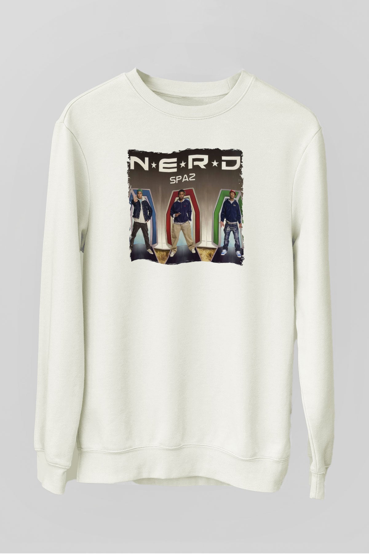 N.E.R.D Beyaz Unisex Sweatshirt