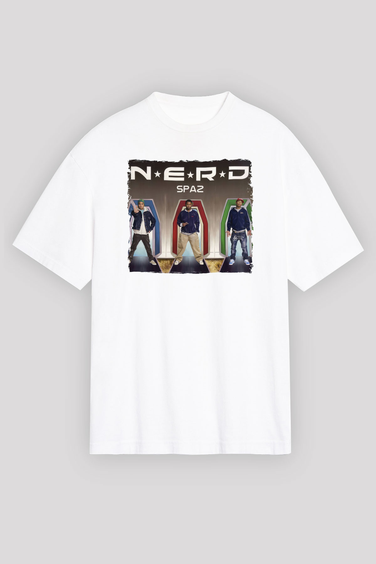 N.E.R.D Beyaz Oversize Tişört Oversize T-shirt - TişörtFabrikası