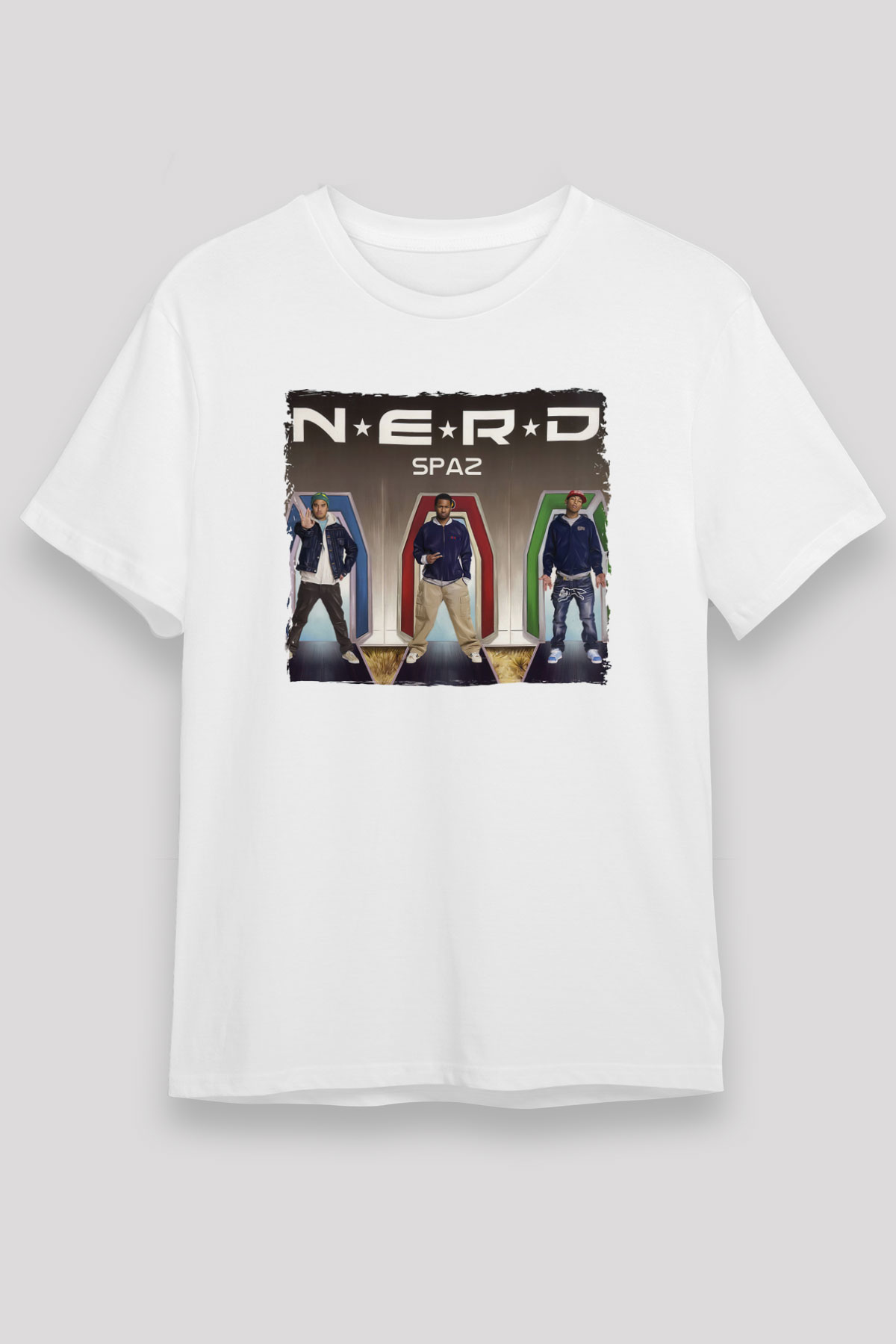N.E.R.D Beyaz Unisex Tişört T-Shirt - TişörtFabrikası