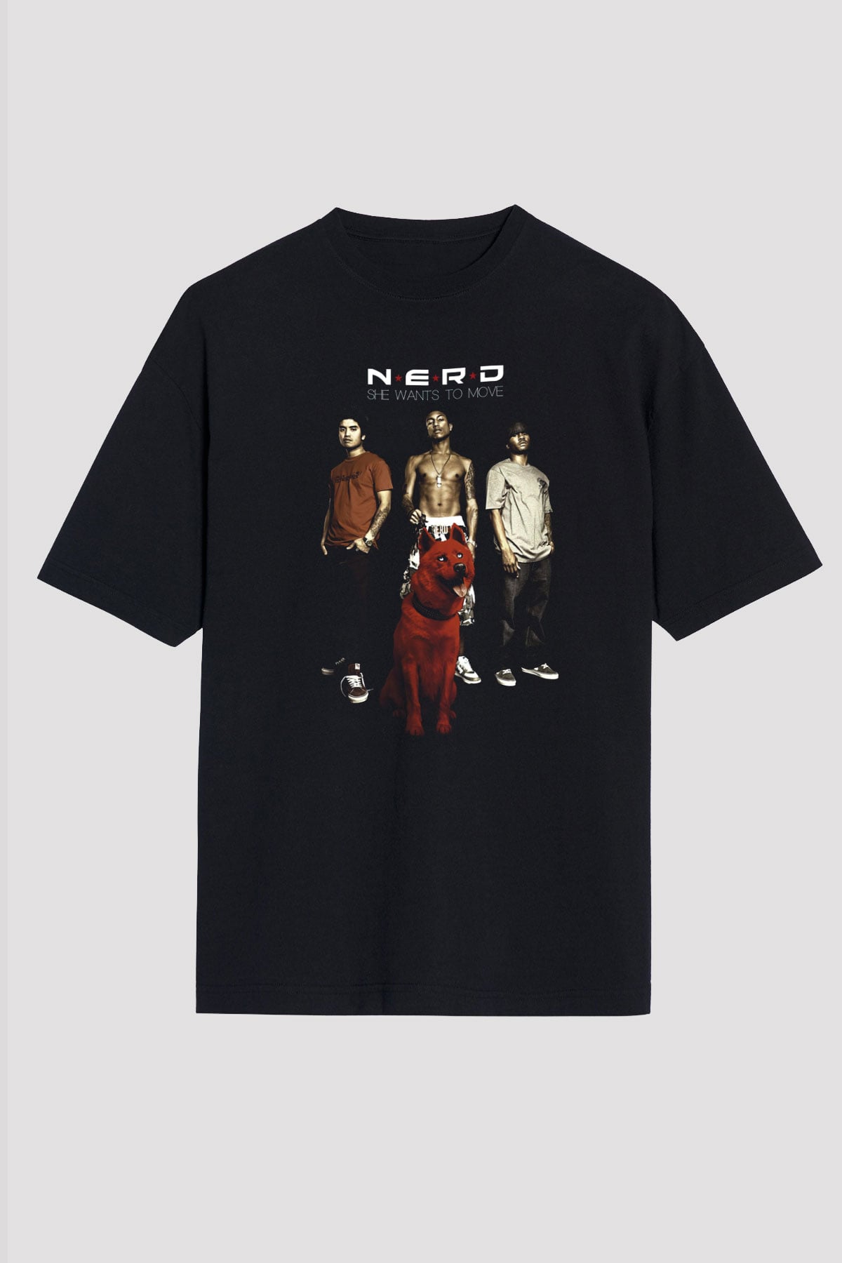 N.E.R.D Siyah Oversize Tişört Oversize T-shirt - TişörtFabrikası