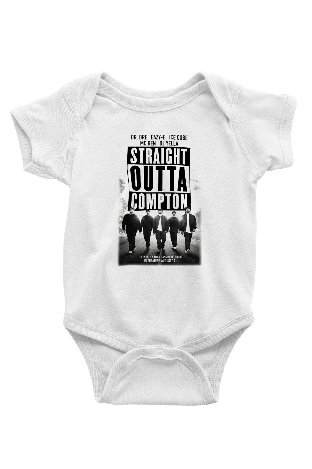 N.W.A Baskılı Beyaz Unisex Bebek Body - Zıbın
