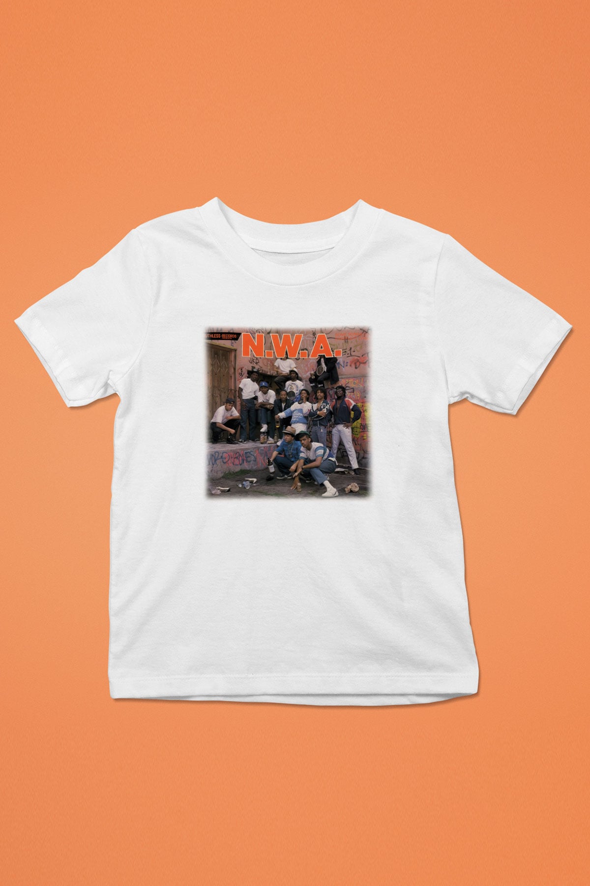 N.W.A Baskılı Beyaz Unisex Çocuk Tişört