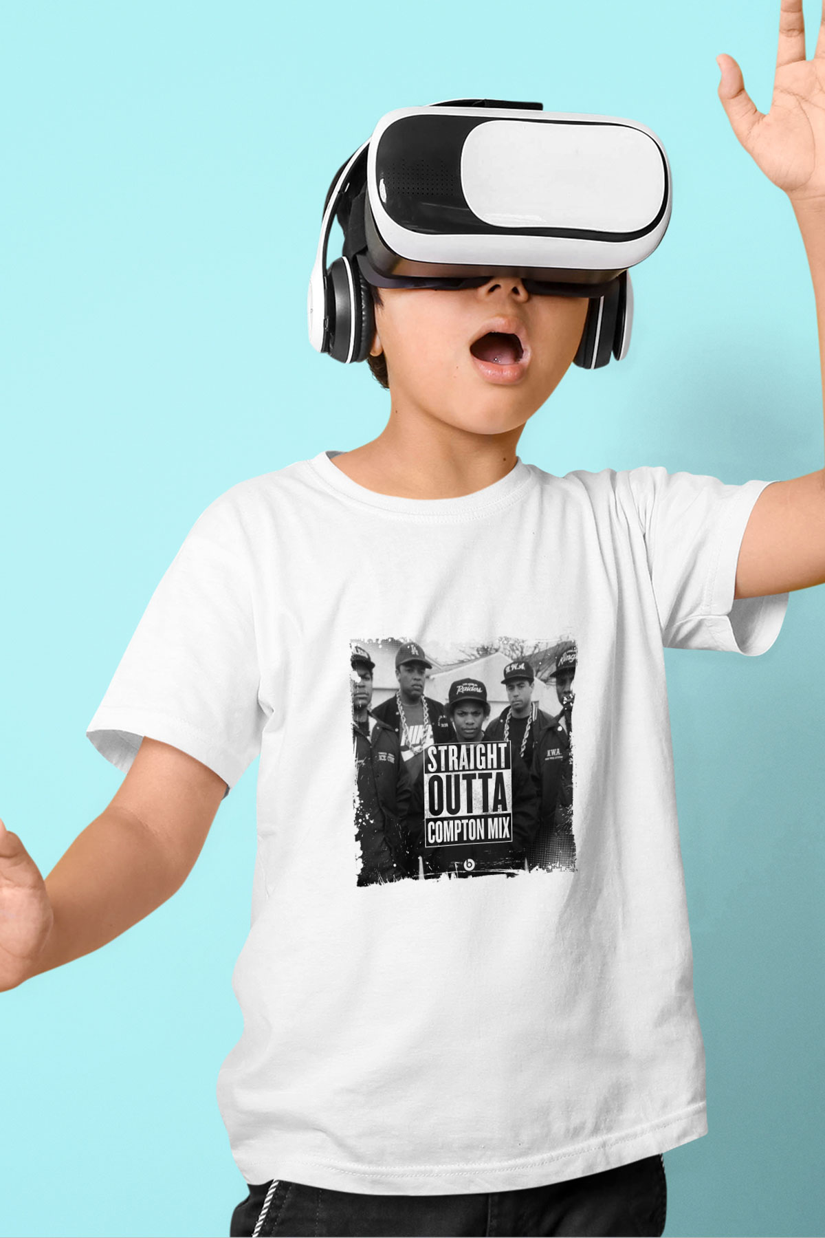 N.W.A Baskılı Unisex Beyaz Çocuk Tişört