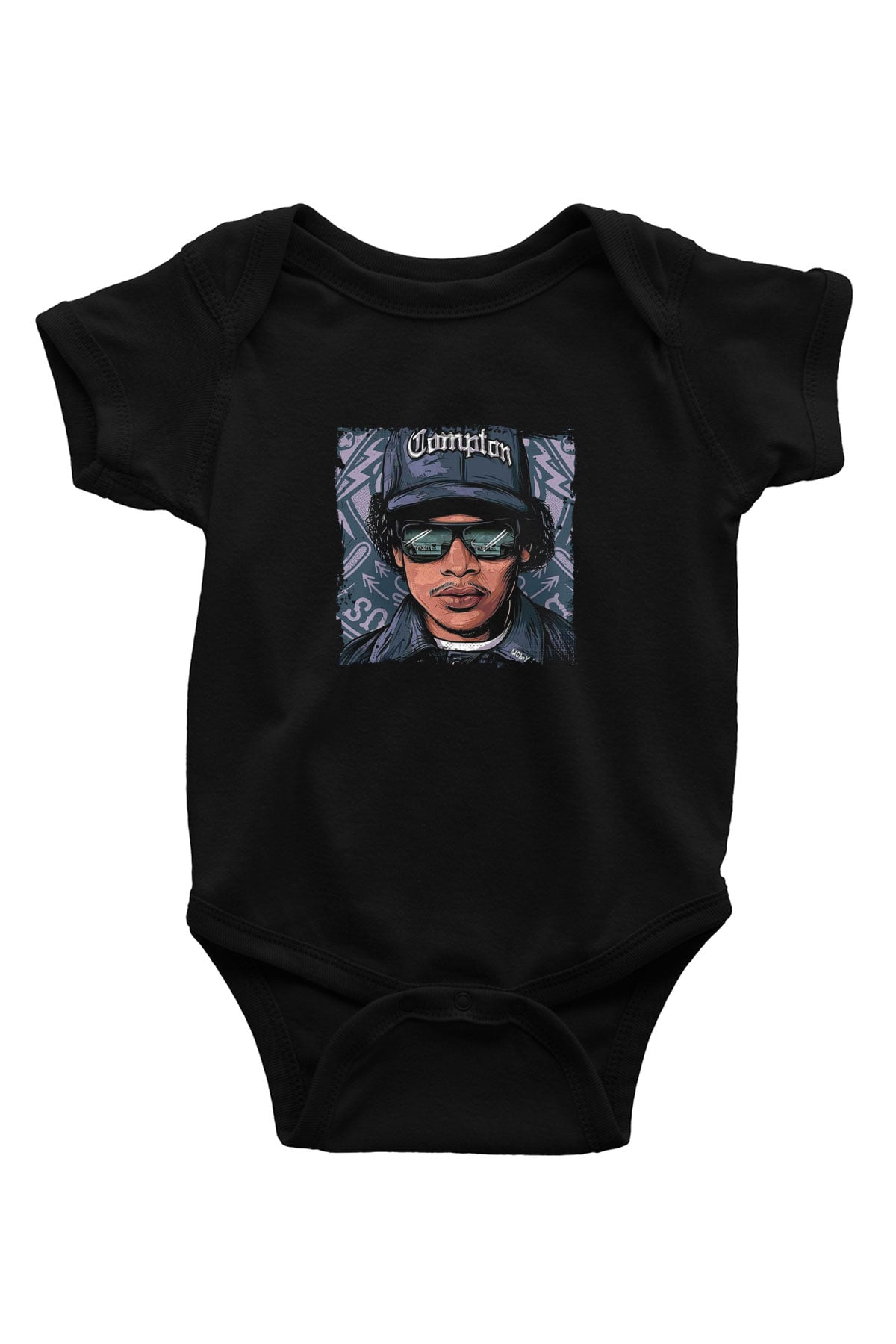 N.W.A Baskılı Unisex Siyah Bebek Body - Zıbın