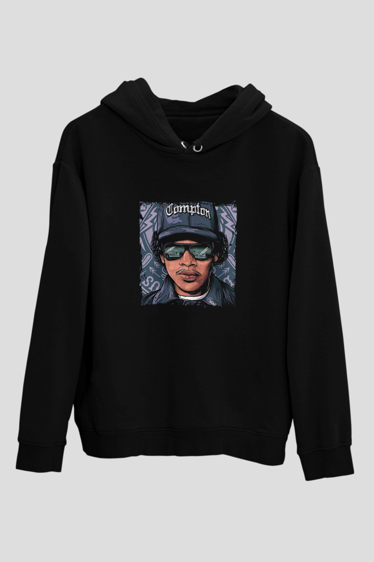 N.W.A Baskılı Unisex Siyah Hoodie