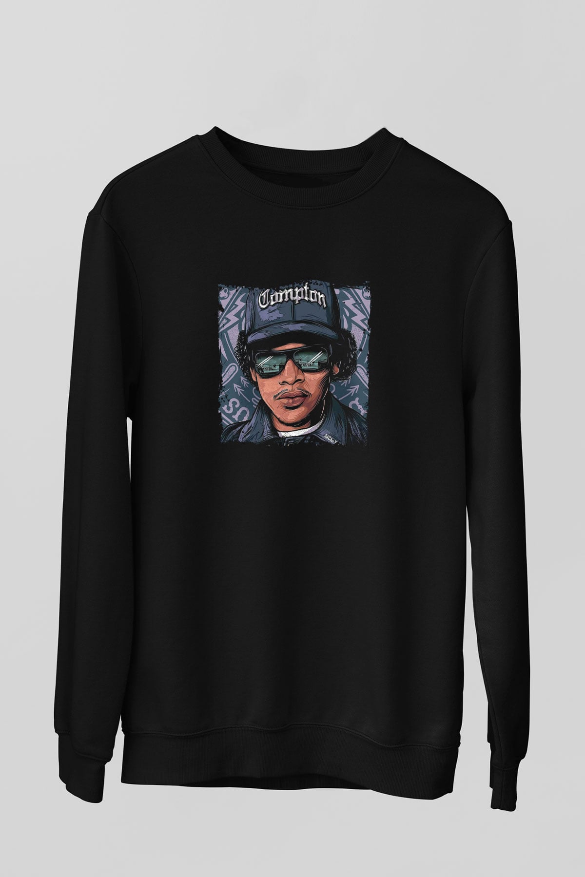 N.W.A Baskılı Unisex Siyah Sweatshirt
