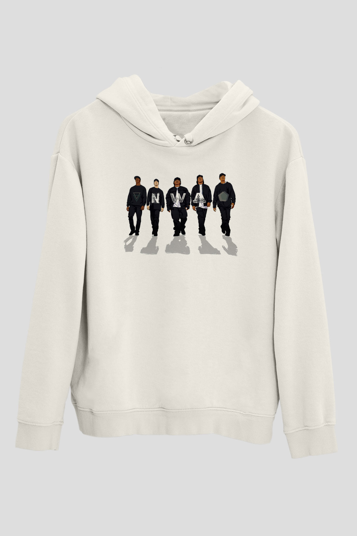 N.W.A Beyaz Unisex Kapüşonlu Sweatshirt