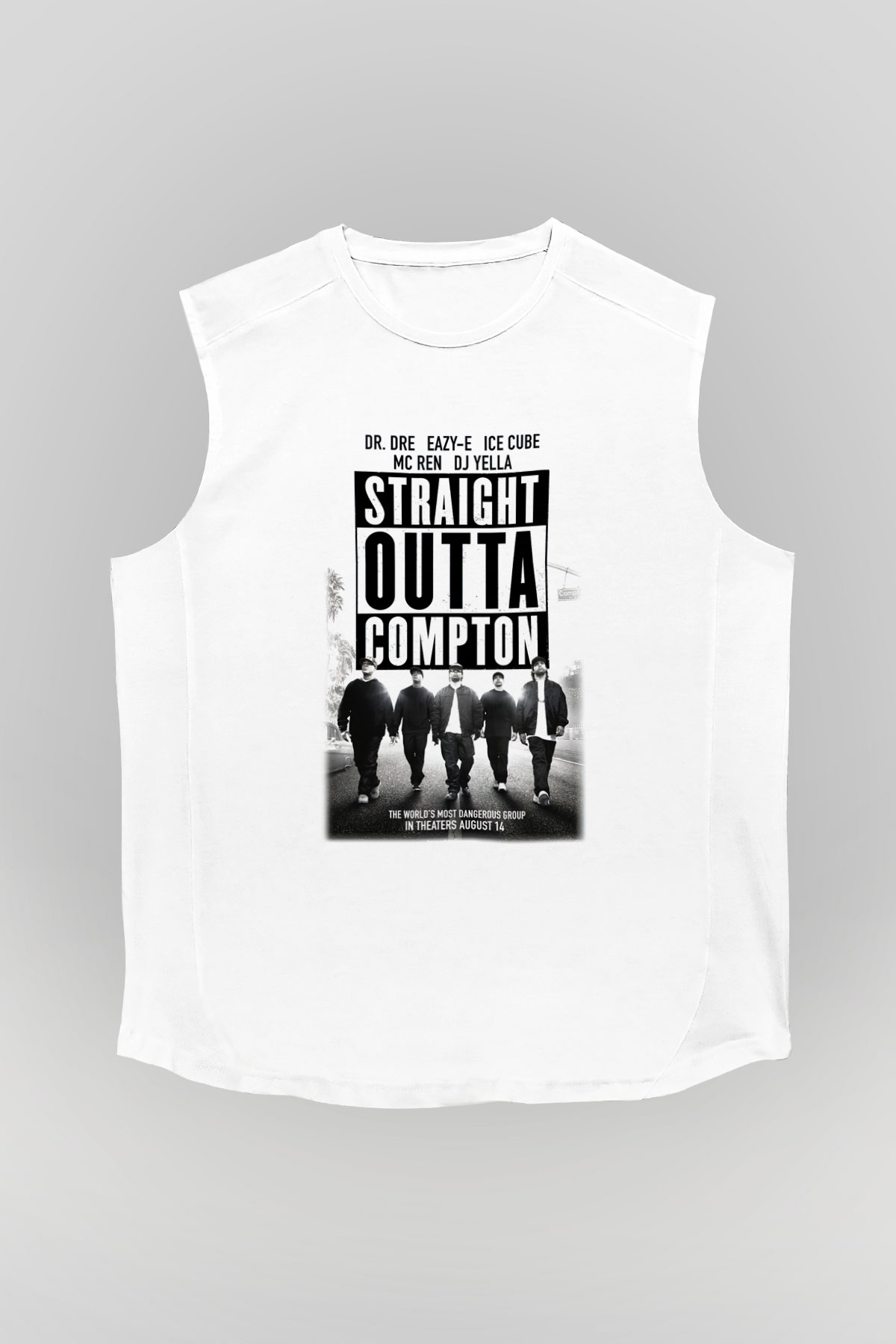 N.W.A Beyaz Unisex Kolsuz Tişört