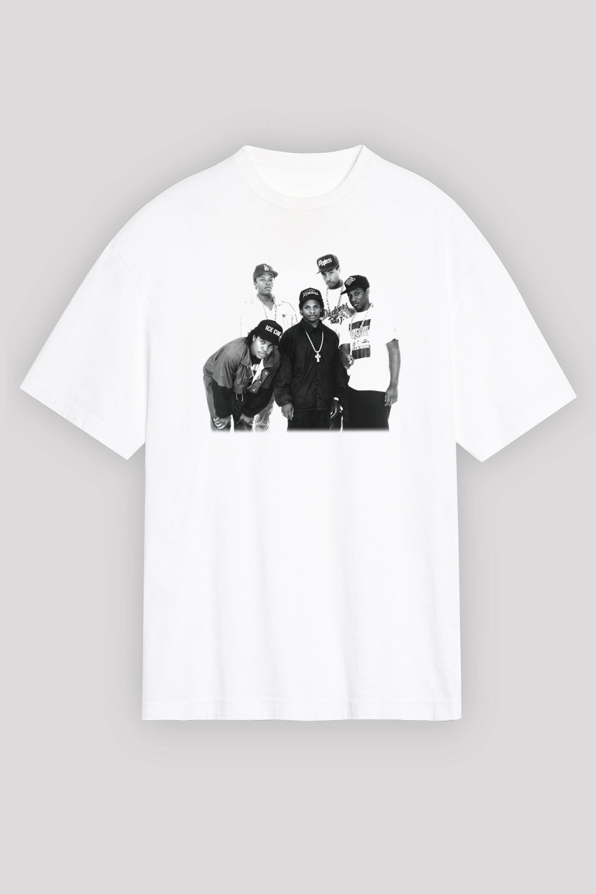 N.W.A Beyaz Unisex Oversize Tişört T-Shirt