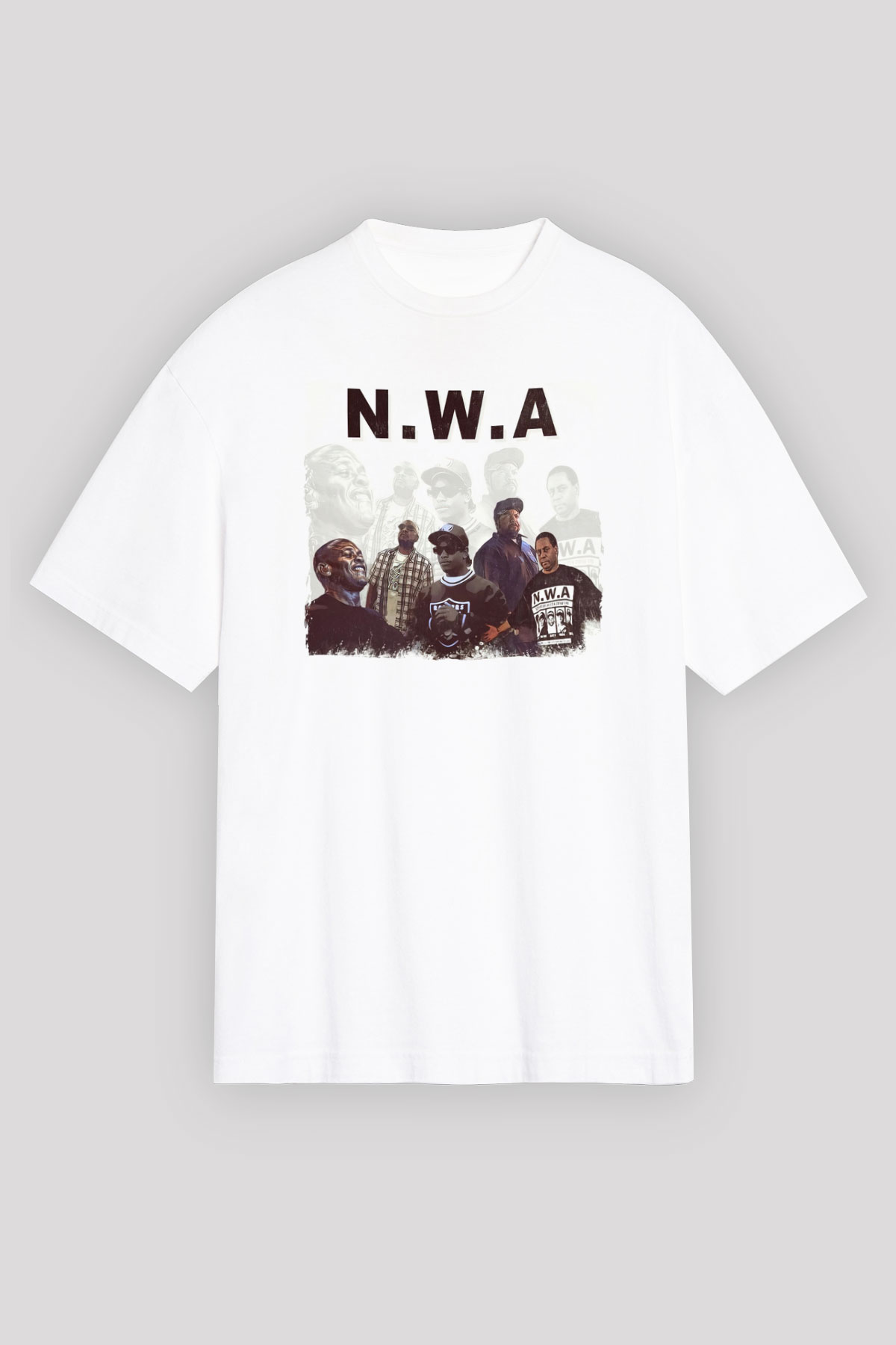 N.W.A Beyaz Unisex Tişört T-Shirt - TişörtFabrikası