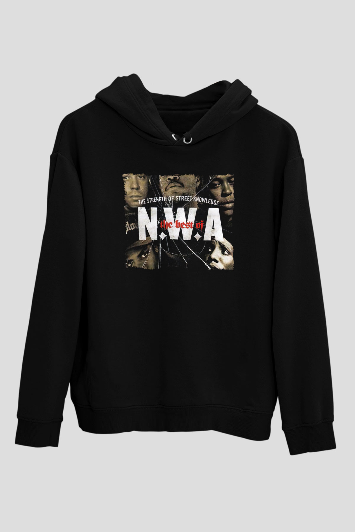 N.W.A Siyah Unisex Kapüşonlu Sweatshirt