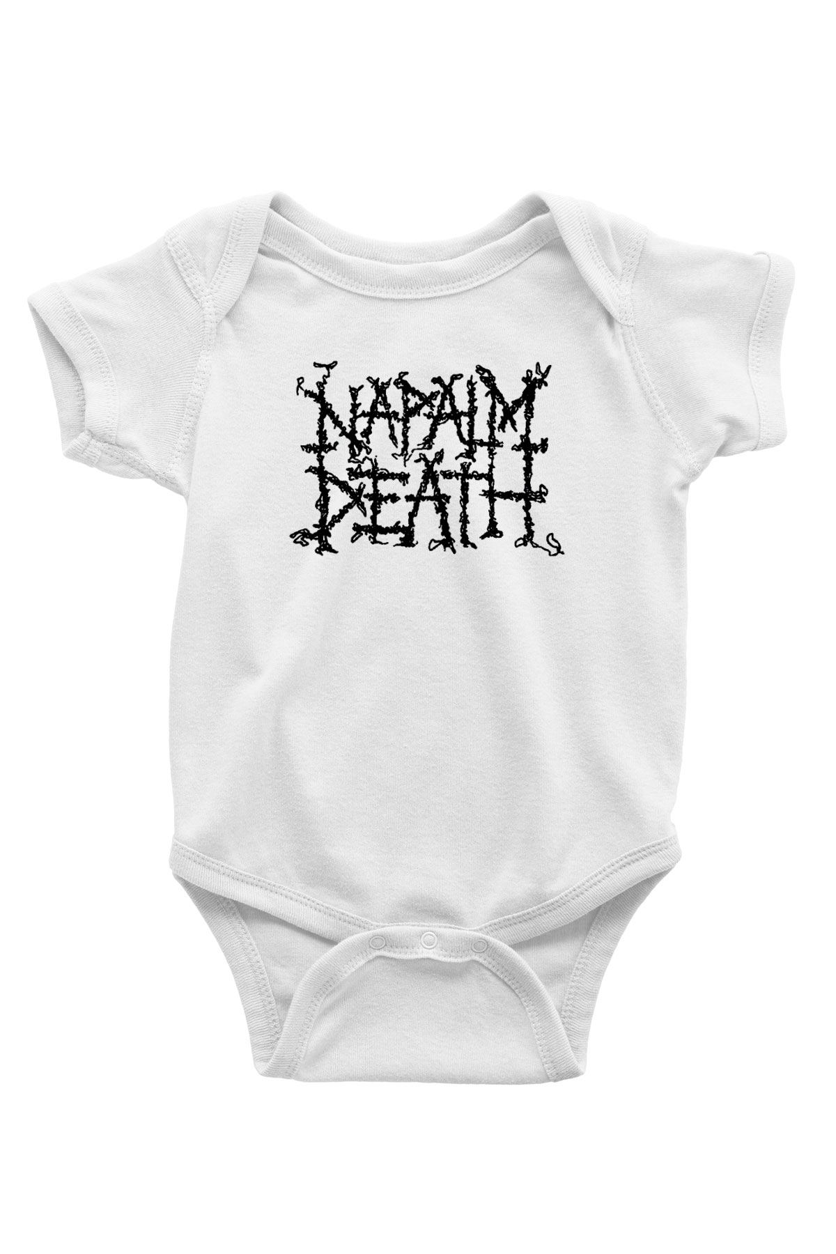 Napalm Death Baskılı Beyaz Unisex Bebek Body - Zıbın