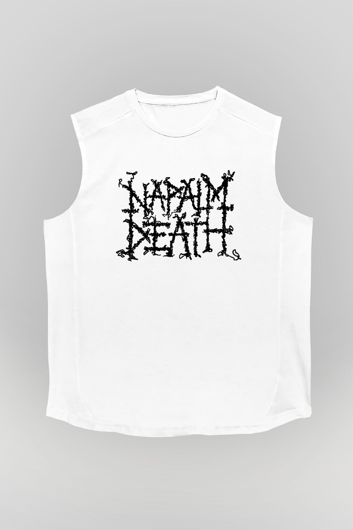 Napalm Death Beyaz Unisex Kolsuz Tişört