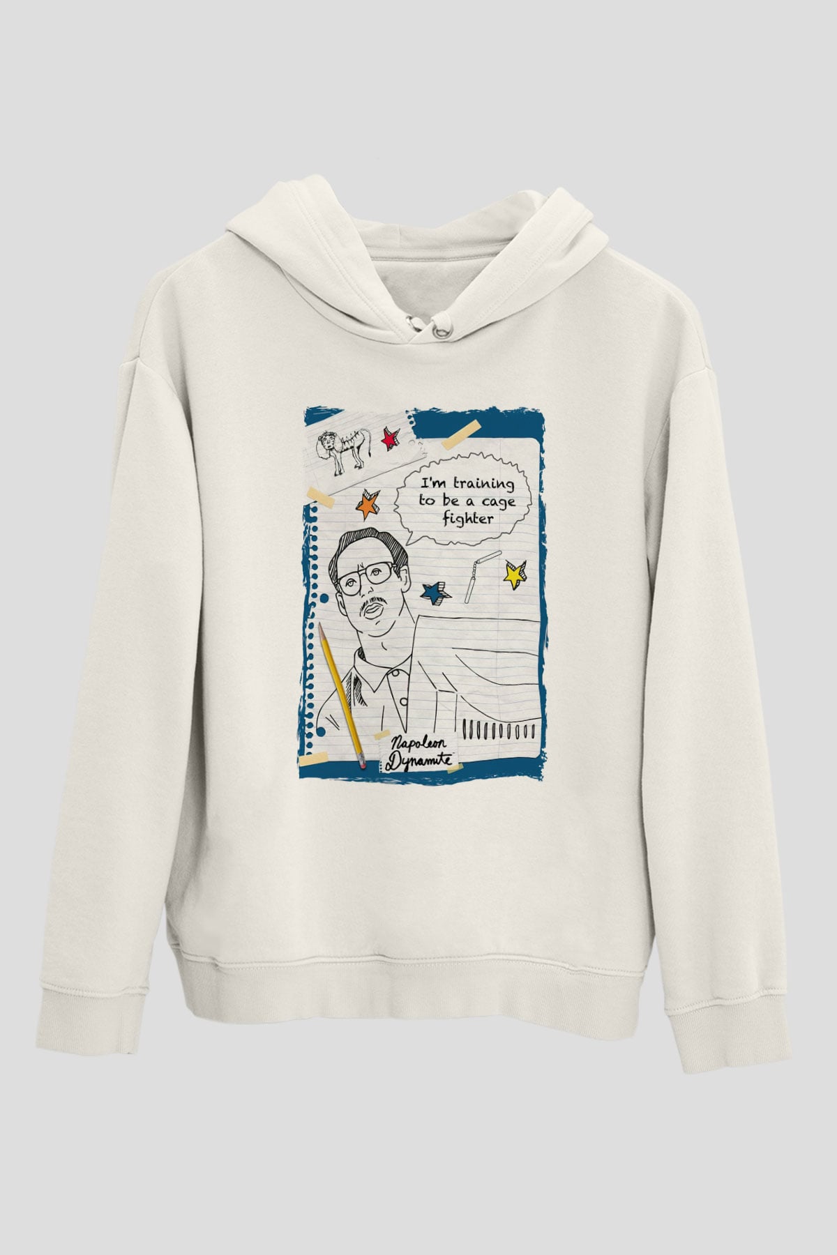 Napoleon Dynamite Beyaz Unisex Hoodie
