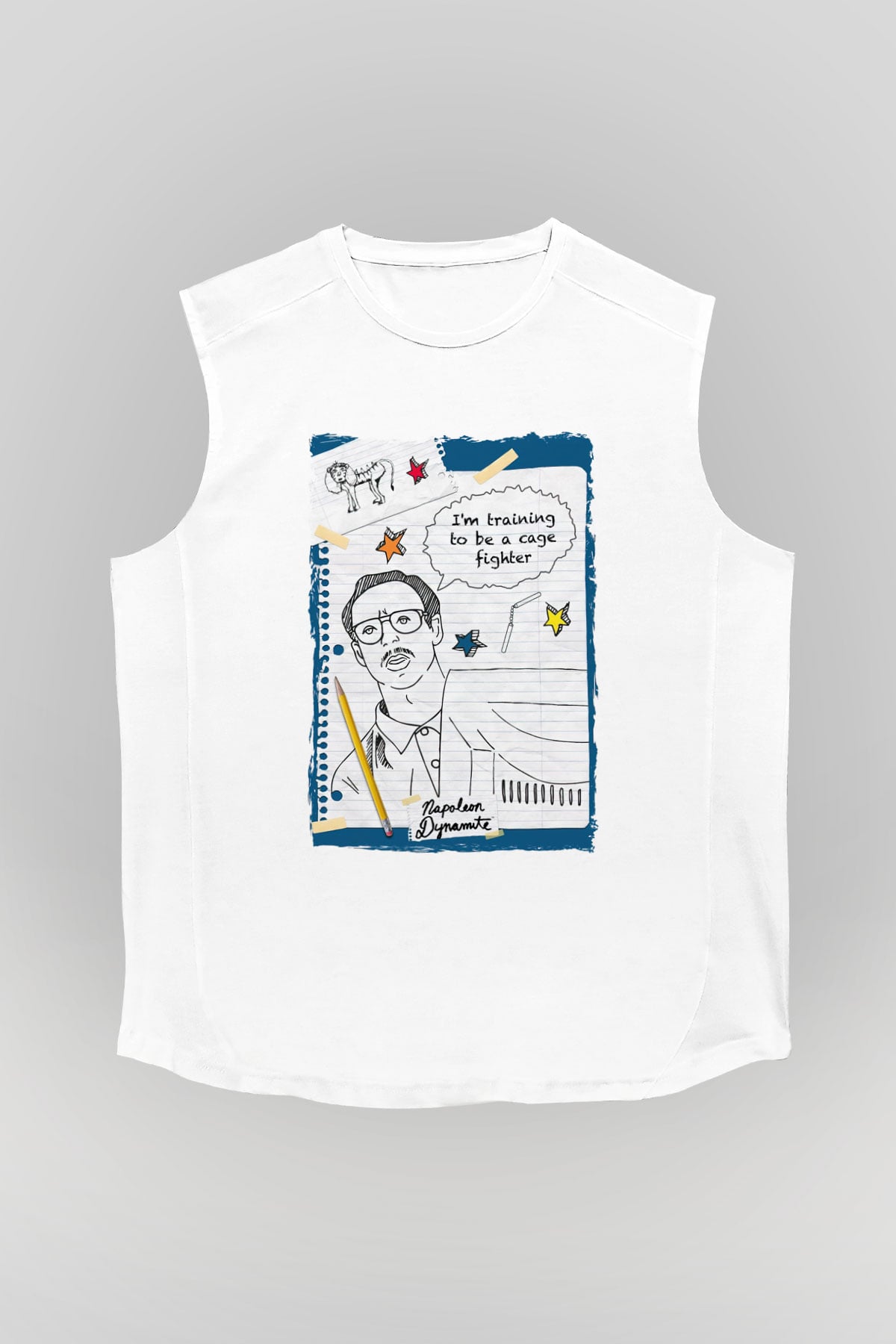 Napoleon Dynamite Beyaz Unisex Kolsuz Tişört