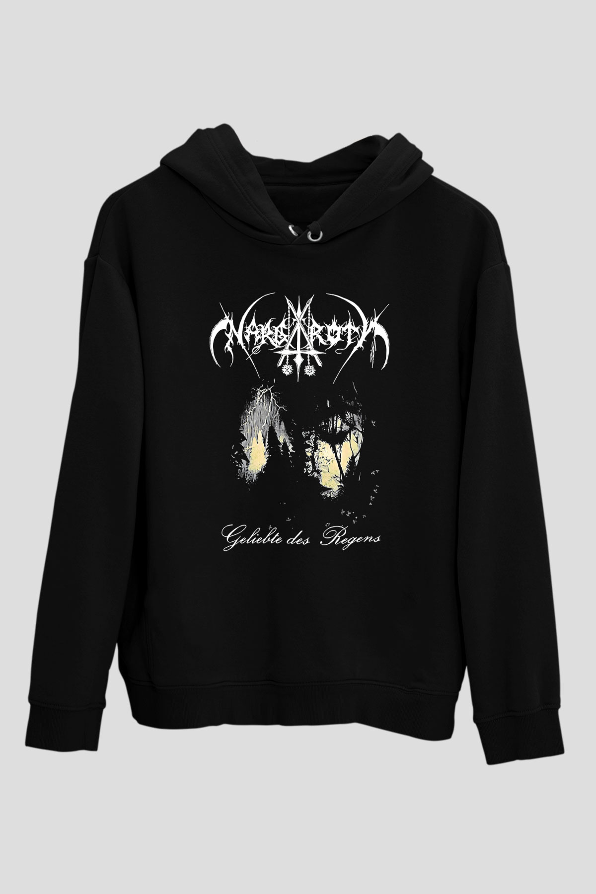 Nargaroth Baskılı Unisex Siyah Kapüşonlu Sweatshirt