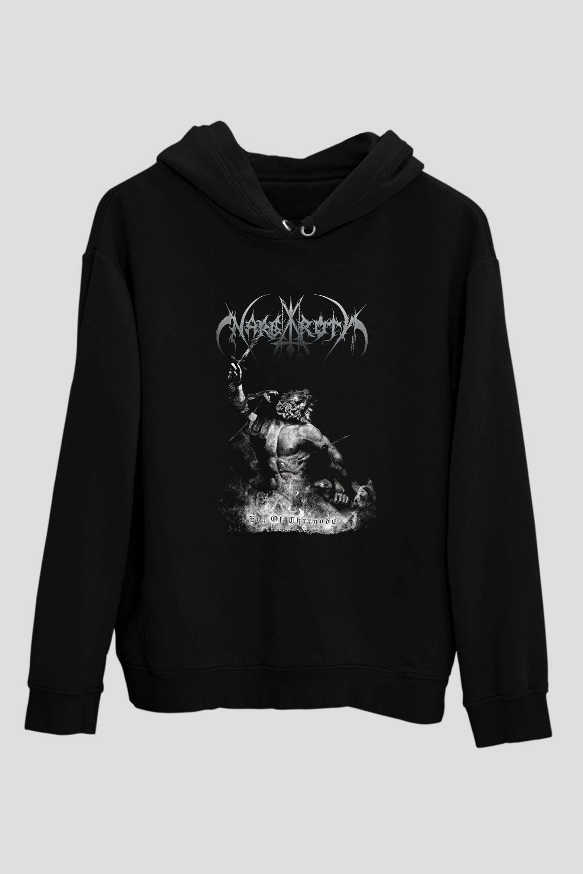Nargaroth Baskılı Unisex Siyah Kapüşonlu Sweatshirt