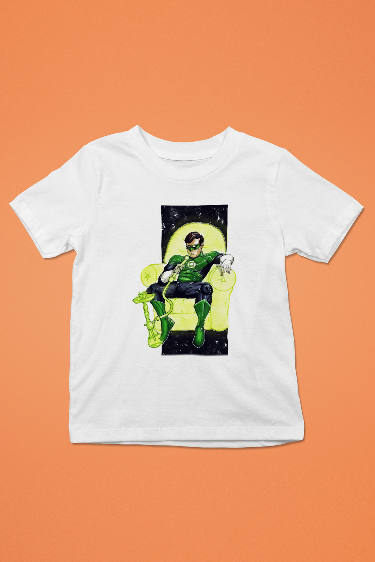 Nargile Baskılı Beyaz Unisex Çocuk Tişört