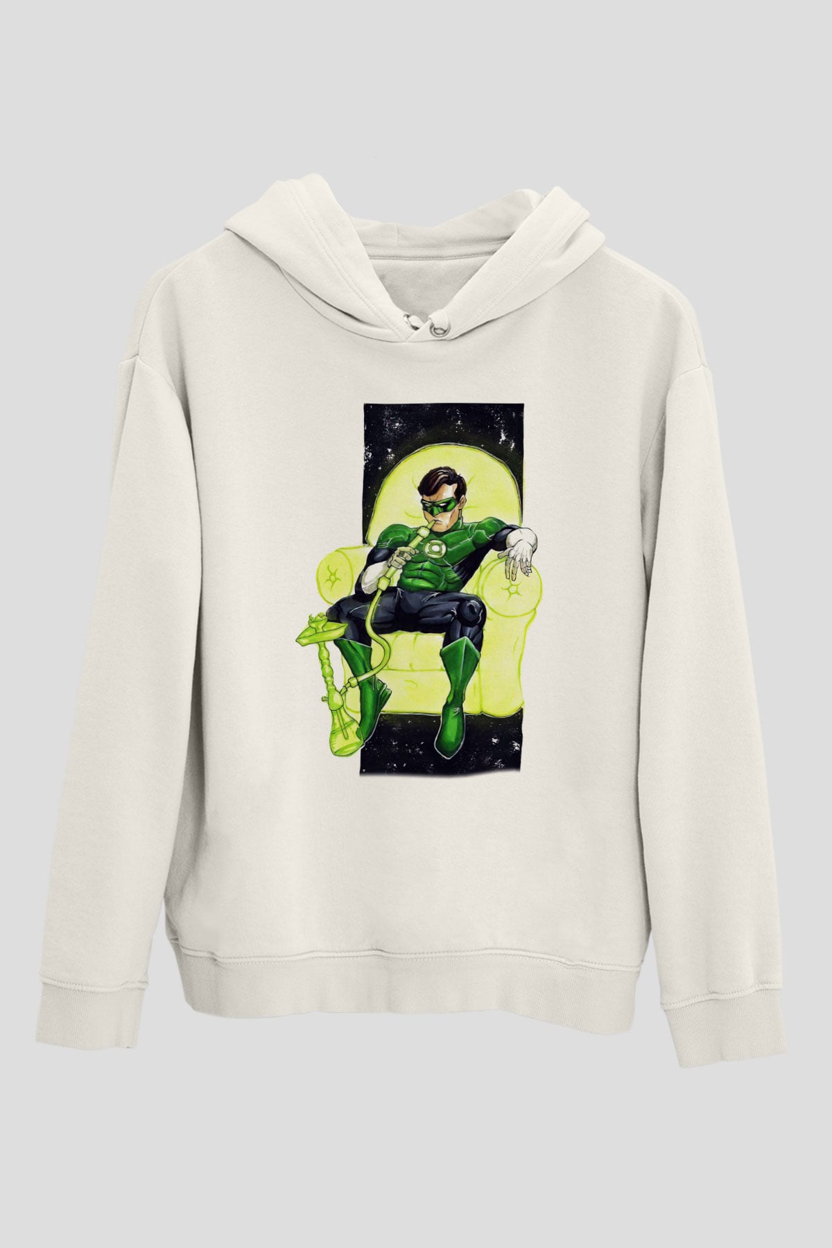 Nargile Beyaz Unisex Kapşonlu Sweatshirt