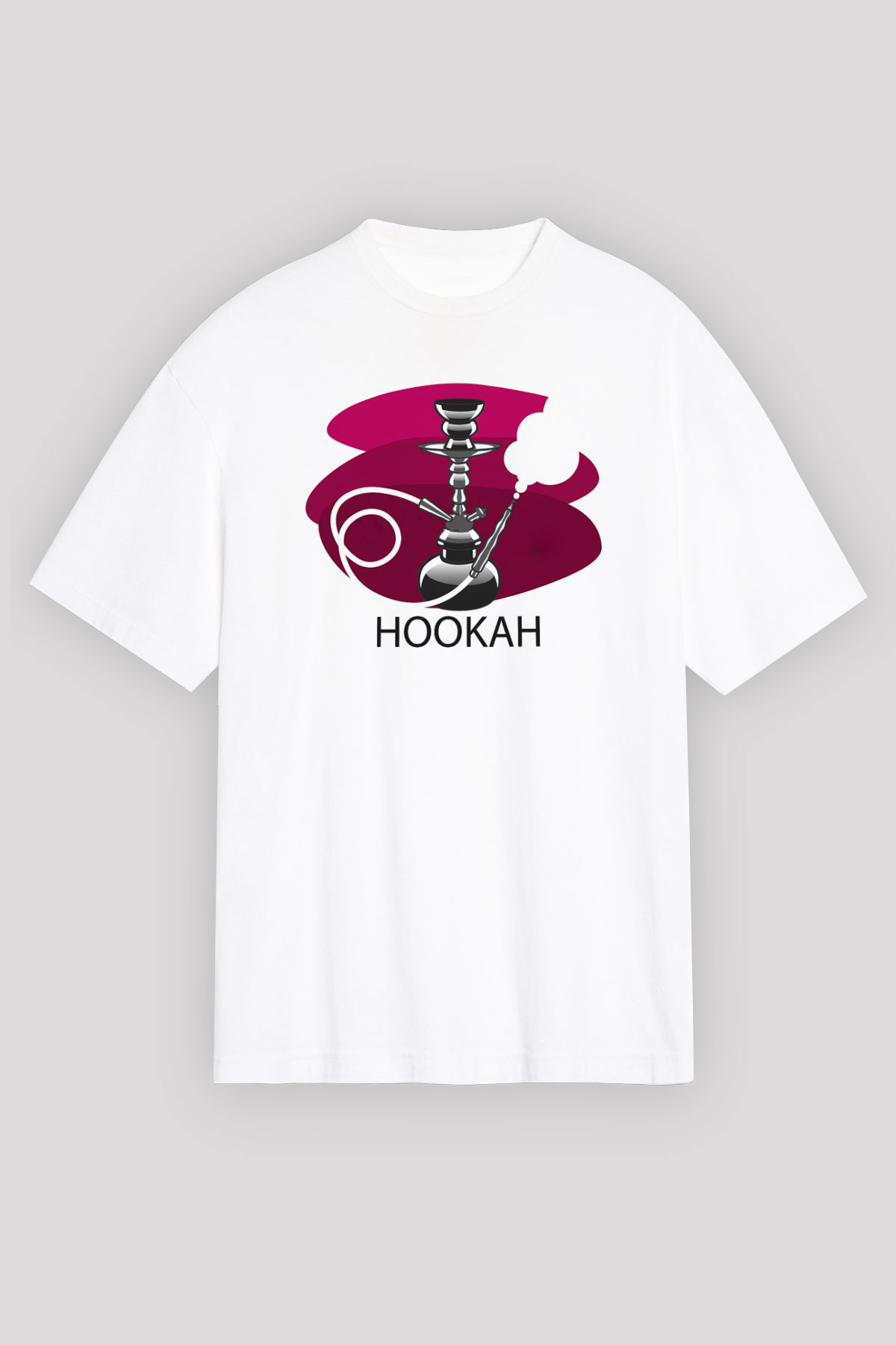 Nargile Beyaz Unisex Oversize Tişört T-Shirt