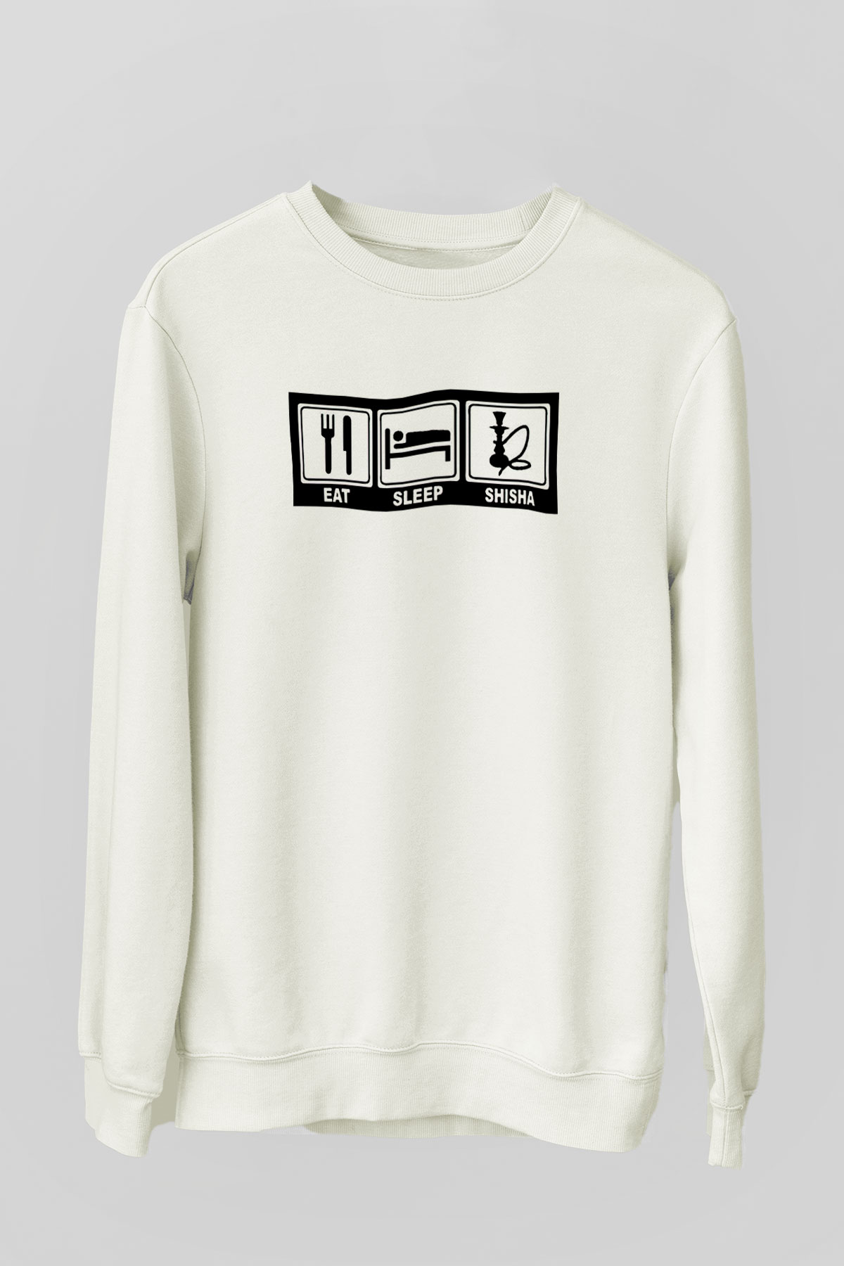 Nargile Beyaz Unisex Sweatshirt