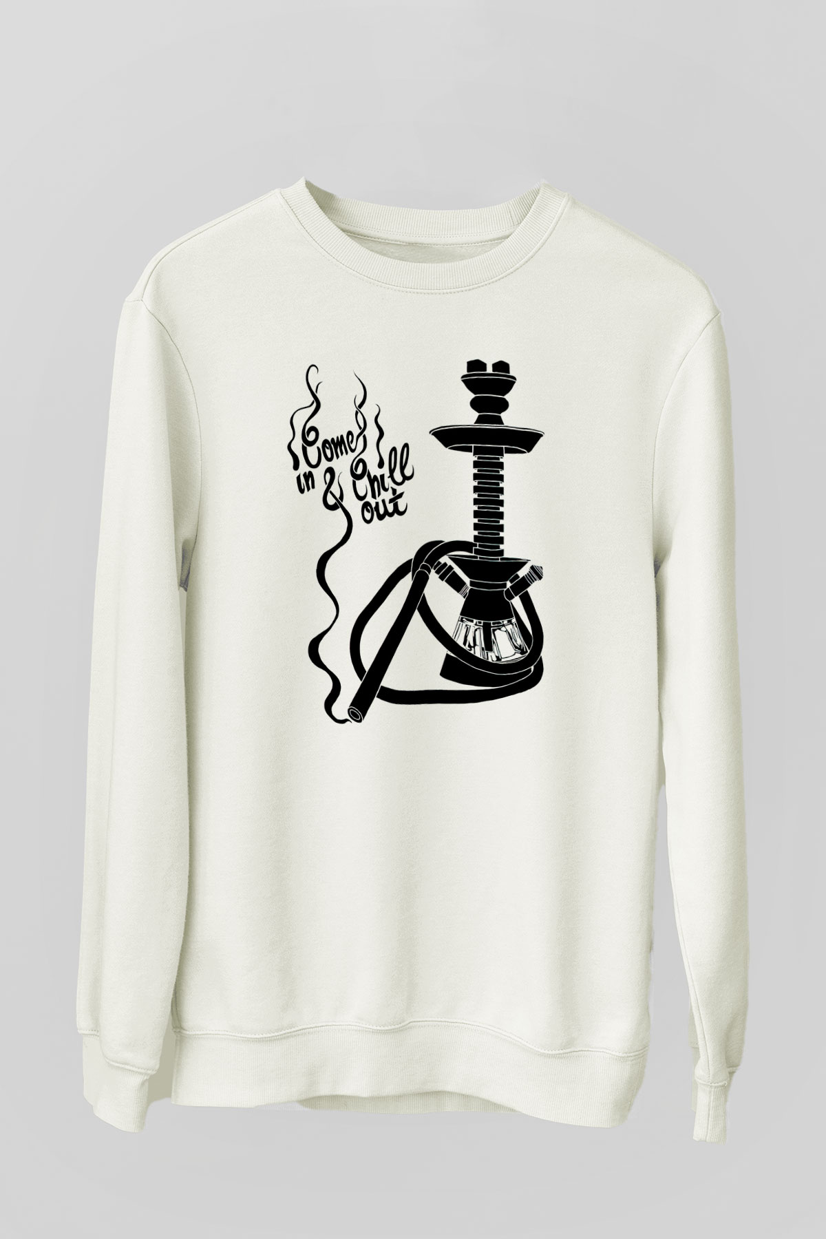 Nargile Beyaz Unisex Sweatshirt