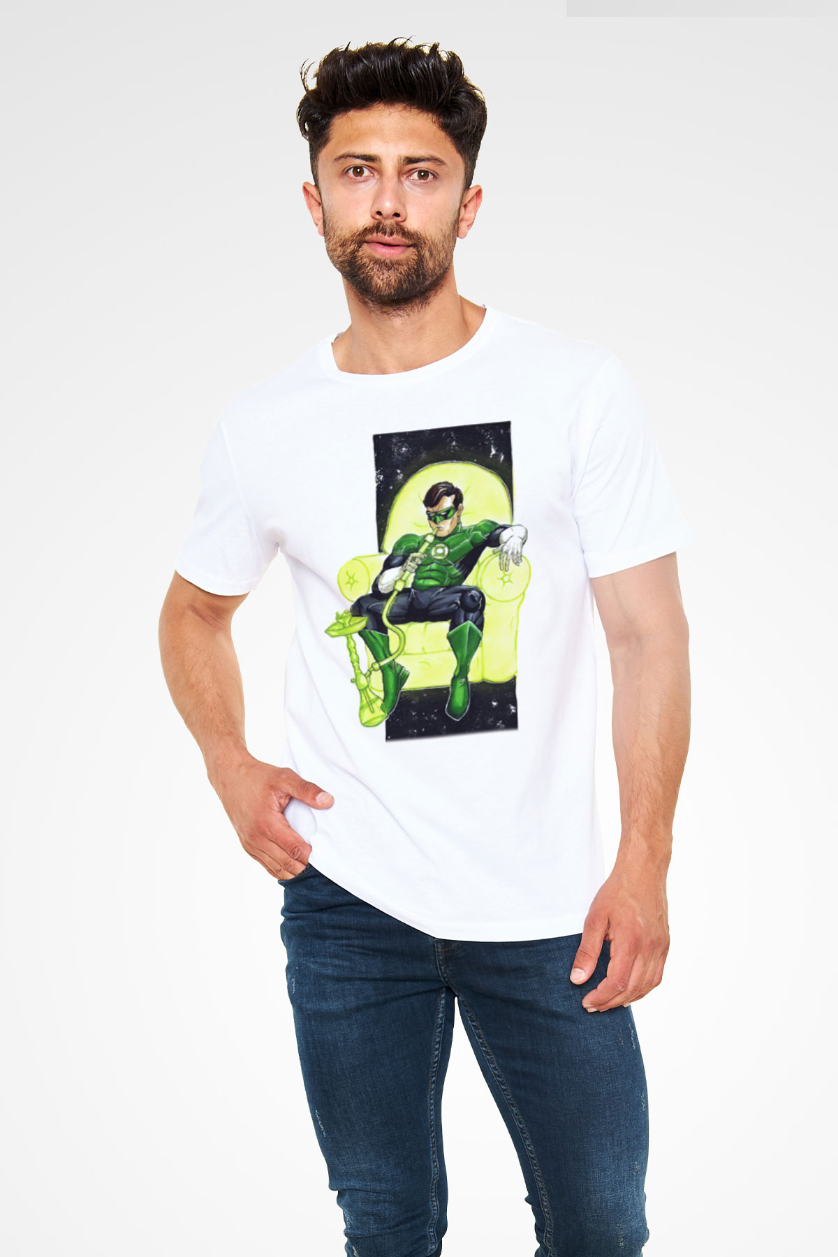 Nargile Beyaz Unisex Tişört T-Shirt - TişörtFabrikası