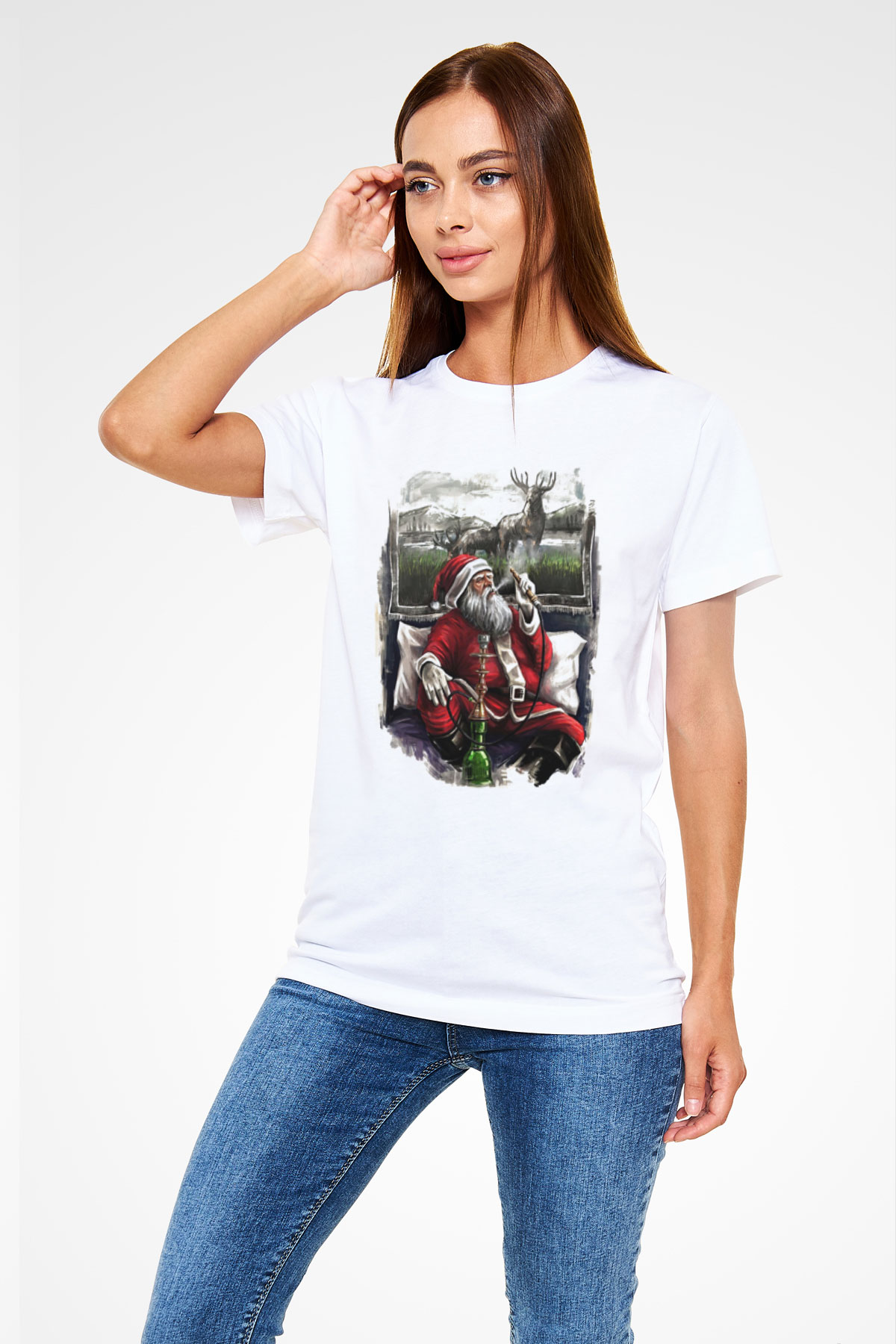 Nargile Beyaz Unisex Tişört T-Shirt - TişörtFabrikası