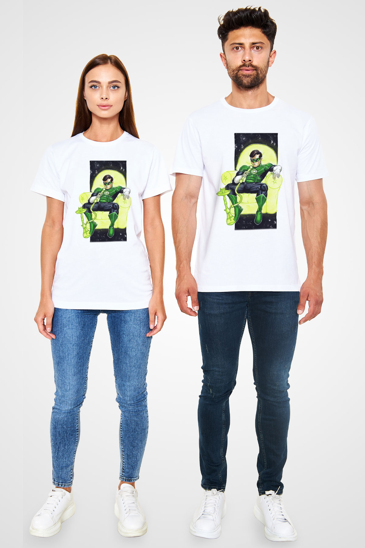 Nargile Beyaz Unisex Tişört T-Shirt - TişörtFabrikası