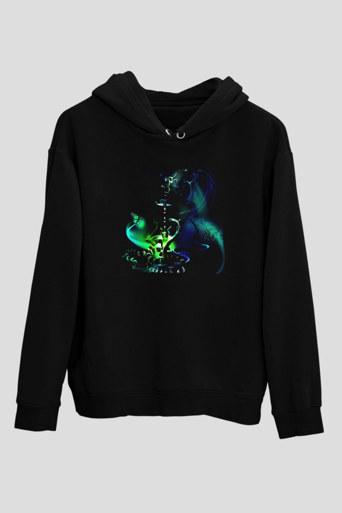 Nargile Siyah Unisex Kapşonlu Sweatshirt